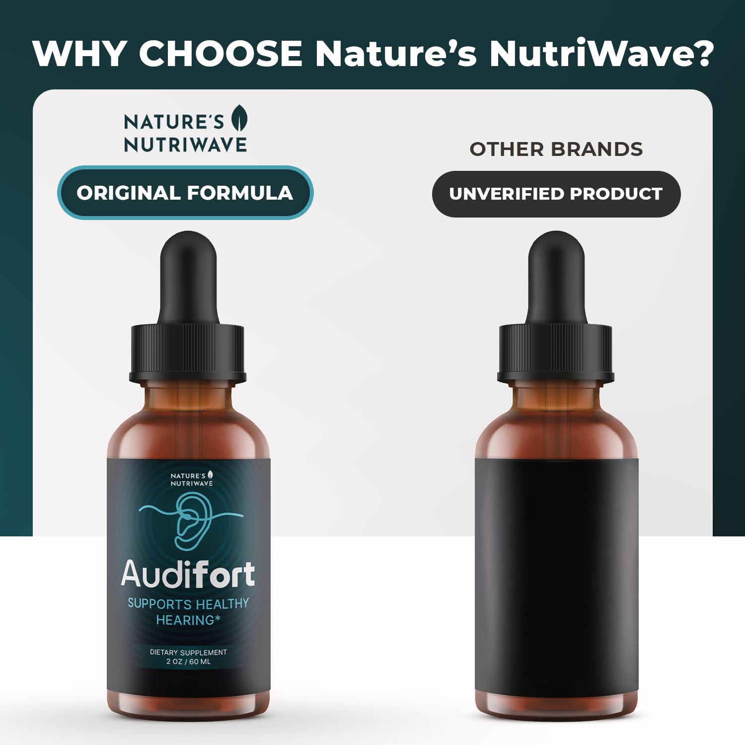 Nature’s NutriWave Audifort Drops – Herbal Liquid Supplement with Grape Seed & Panax Ginseng – Non-GMO, Easy-to-Take, Made in the USA – 60 Servings, 1 Month Supply - TrustMedUSA