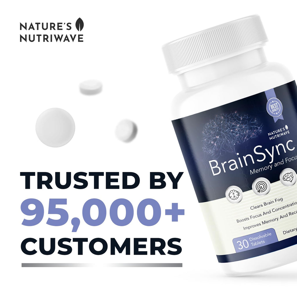 Nature’s NutriWave BrainSync Probiotic Supplement – Supports Daily Wellness & Gut-Brain Balance – 3.6 Billion CFU – 30 Dissolvable Tablets, 3 Month Supply - TrustMedUSA