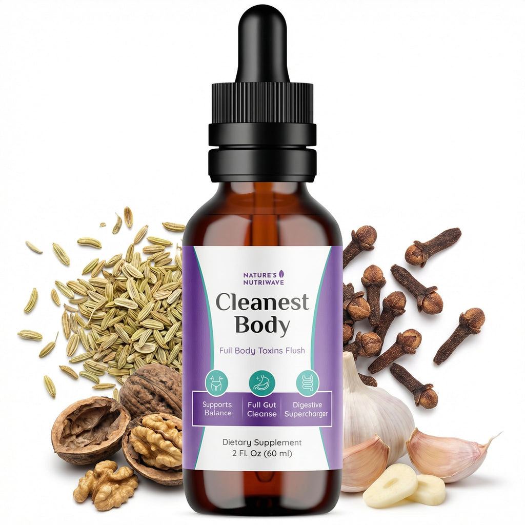 Nature’s NutriWave Cleanest Body – Natural Detox Liquid Supplement with Fennel Seed, Marshmallow Root & Peppermint Oil – Non-GMO, Made in USA, 2 fl. oz.(60ml), 1 Month Supply - TrustMedUSA