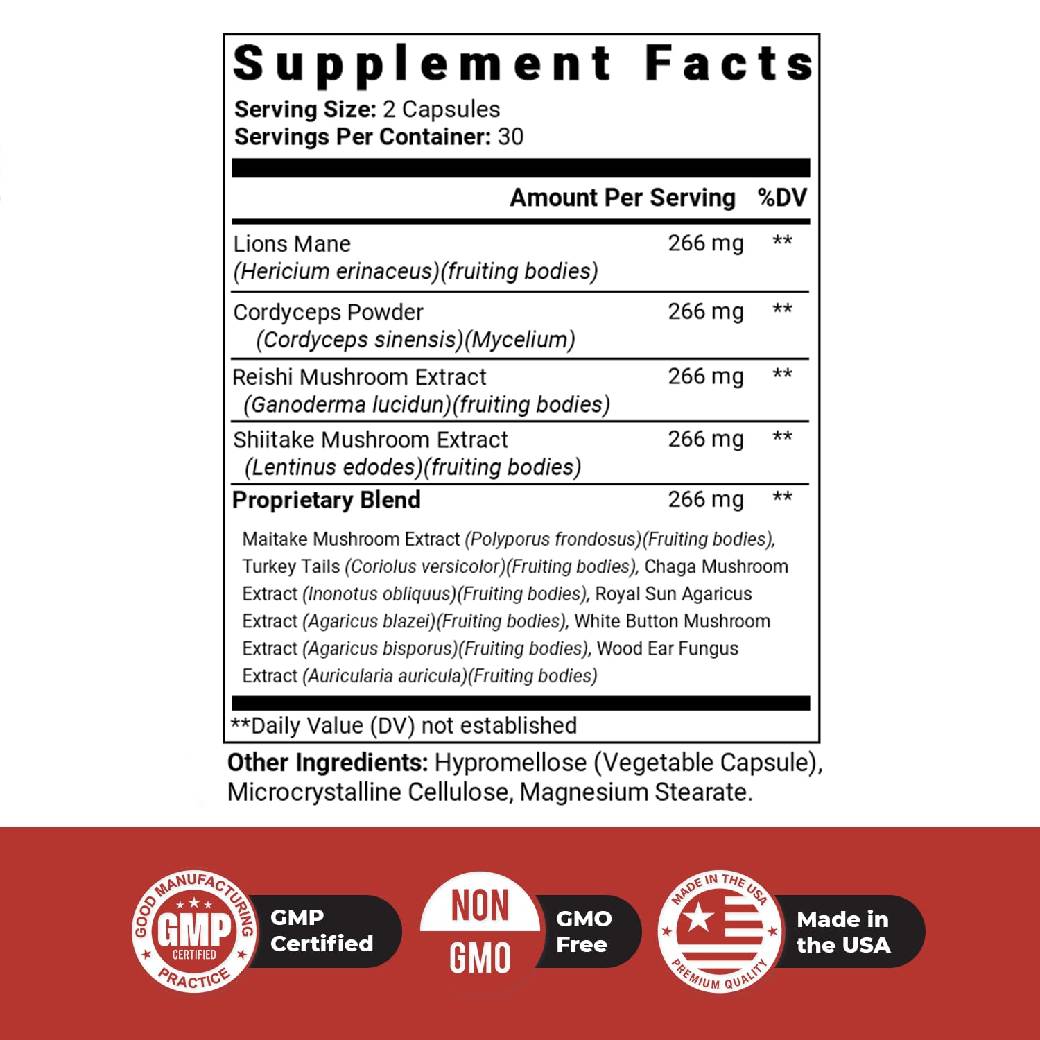 Nature’s NutriWave Dr. Love Roar Lion’s Mane Mushroom Supplement – Plant-Based Formula with Cordyceps, Reishi & Shiitake – Vegan, Gluten-Free, GMP Certified, Made in USA – 60 Capsules, 1 Month Supply - TrustMedUSA