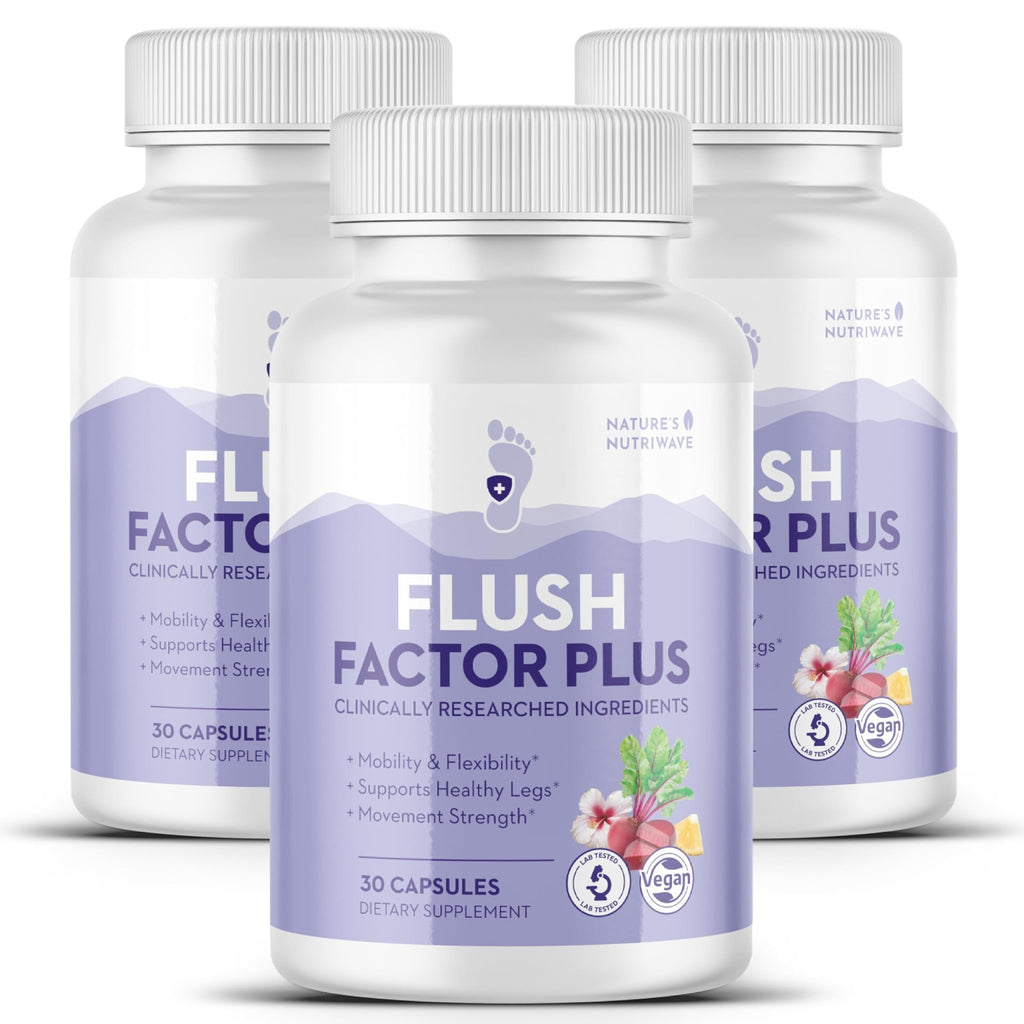 Nature’s NutriWave Flush Factor Plus - Original Formulated FlushFactorPlus for Leg Comfort, 100% Natural Ingredients, Made in USA, No Stimulants | 30 Capsules, 3 Month Supply - TrustMedUSA
