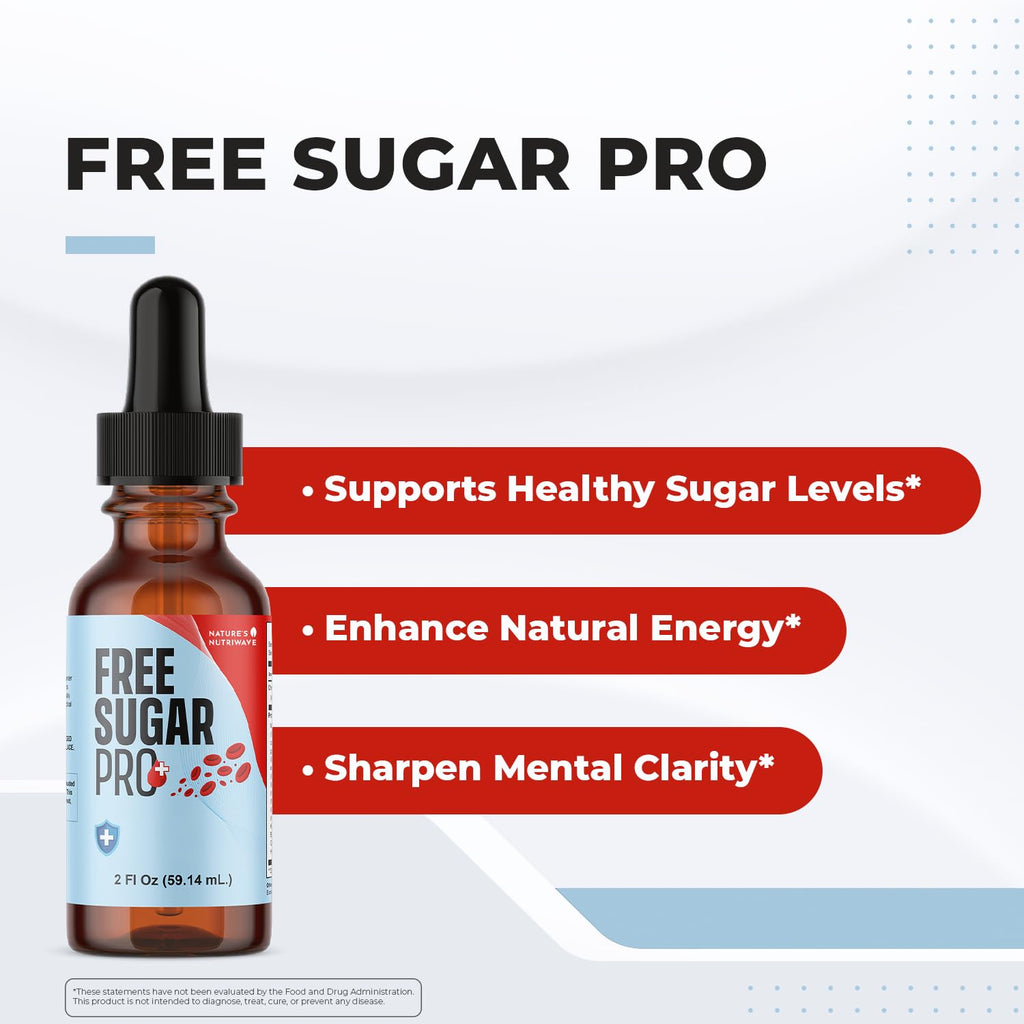 Nature’s NutriWave Free Sugar Pro – Natural Daily Wellness Drops with Chromium & Herbal Blend | Non-GMO | Easy to Use | Made in USA | 30 mL Liquid Supplement, 2 Month Supply - TrustMedUSA