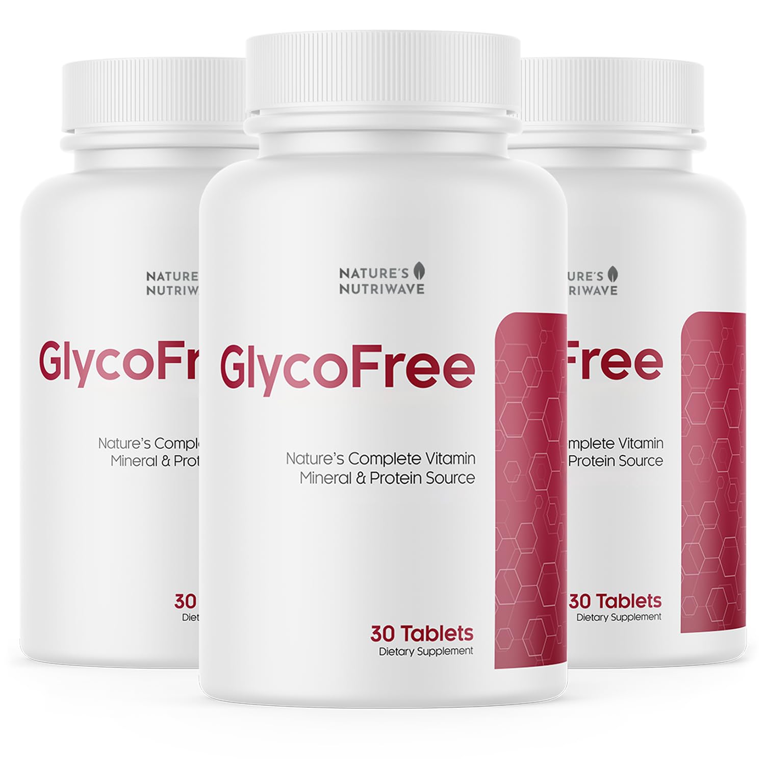 Nature’s NutriWave GLYCOFREE Supplement, Natural Plant-Based Blend with Berberine, Bitter Melon, Cinnamon, Inulin | Non-GMO, Made in USA - 30 Tablets, 3 Month Supply - TrustMedUSA