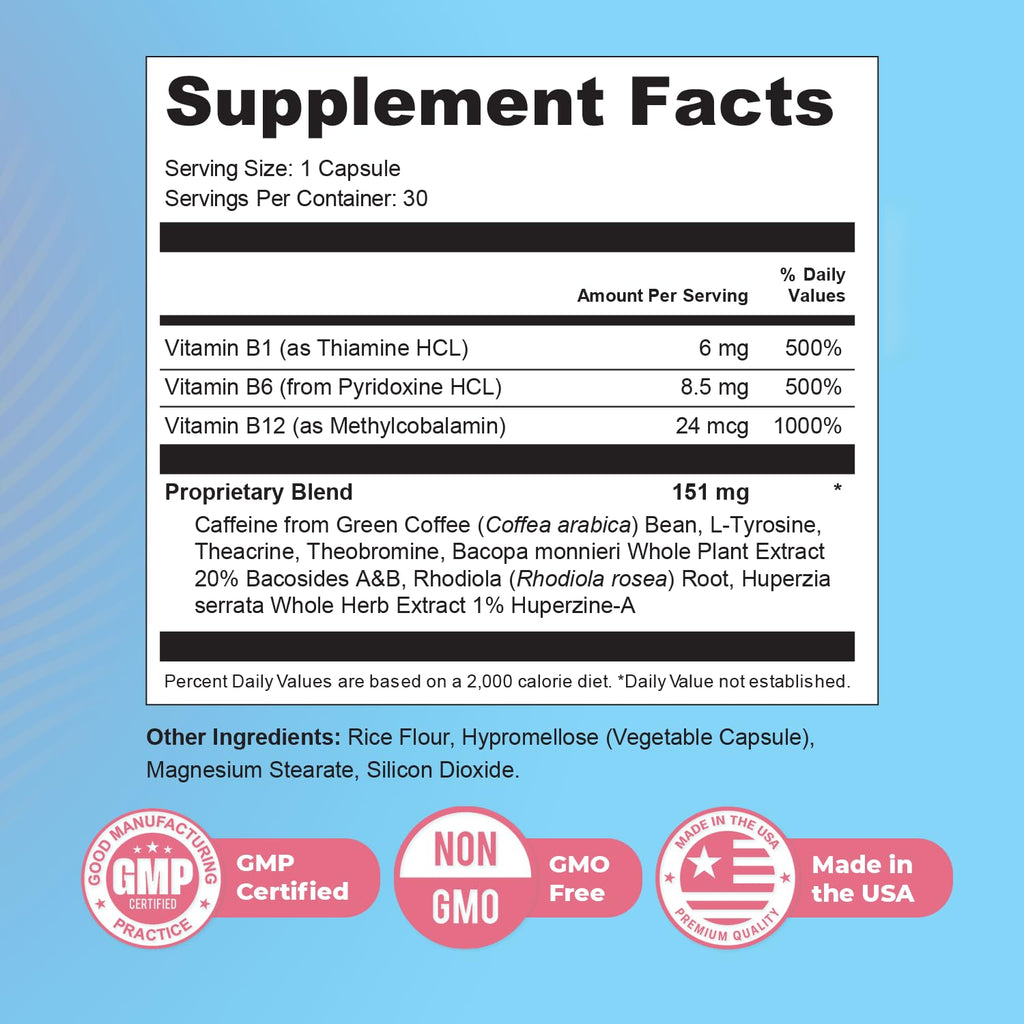 Nature’s NutriWave Memyts – Natural Daily Supplement with B Vitamins and Herbal Extracts | Non-GMO | Made in USA | 100% Natural, 30 Capsules, 2-Month Supply - TrustMedUSA