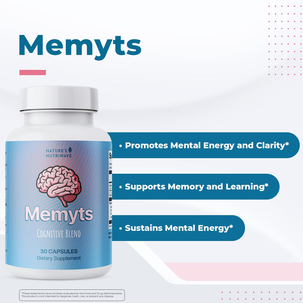 Nature’s NutriWave Memyts – Natural Daily Supplement with B Vitamins and Herbal Extracts | Non-GMO | Made in USA | 100% Natural, 30 Capsules, 2-Month Supply - TrustMedUSA