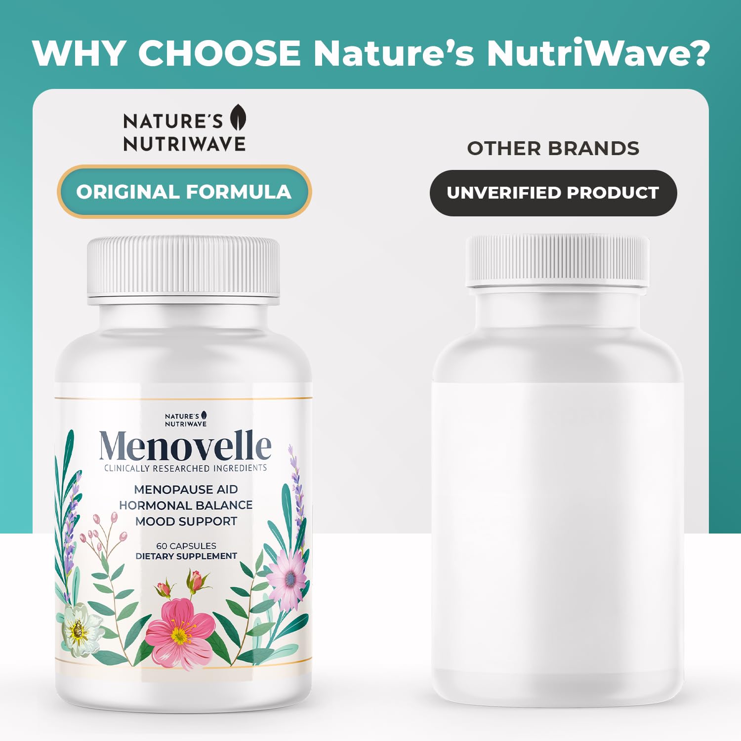 Nature’s NutriWave Menovelle Capsules for Women – Natural Daily Support Formula with Mushrooms and Botanicals – Non-GMO, Easy to Take, Made in the USA, 60 Capsules, 30 Servings, 1 Month Supply - TrustMedUSA