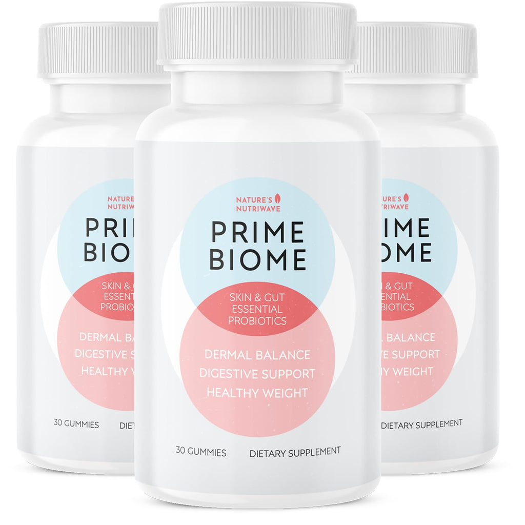 Nature’s NutriWave PrimeBiome Probiotic Gummies – Plant-Based Blend with Inulin, Lion’s Mane, Ginger & More– Non-GMO, No Stimulants, - TrustMedUSA