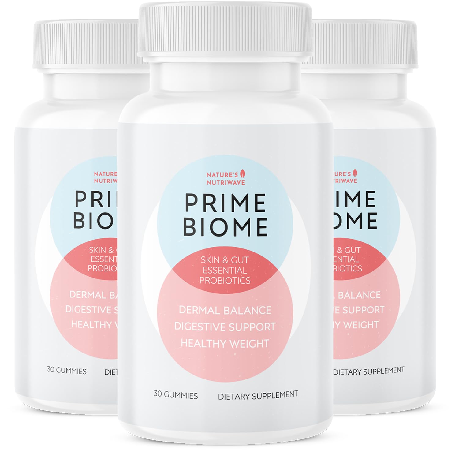 Nature’s NutriWave PrimeBiome Probiotic Gummies – Plant-Based Blend with Inulin, Lion’s Mane, Ginger & More– Non-GMO, No Stimulants, GMP Certified – 30 Gummies, 3 Month Supply - TrustMedUSA