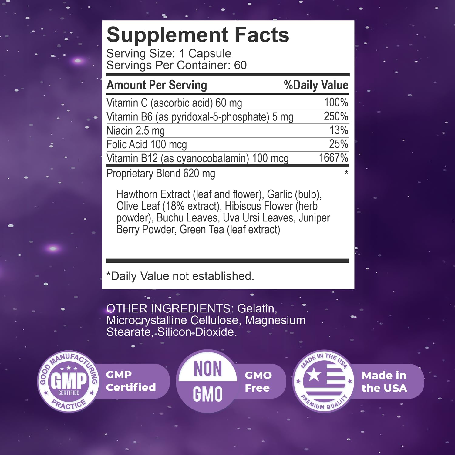 Nature’s NutriWave Sonus Complete – Natural Daily Formula with Vitamin C, B6, B12 & Folic Acid – Non-GMO, Easy to Use, GMP Certified – 60 Capsules, 1 Month Supply - TrustMedUSA