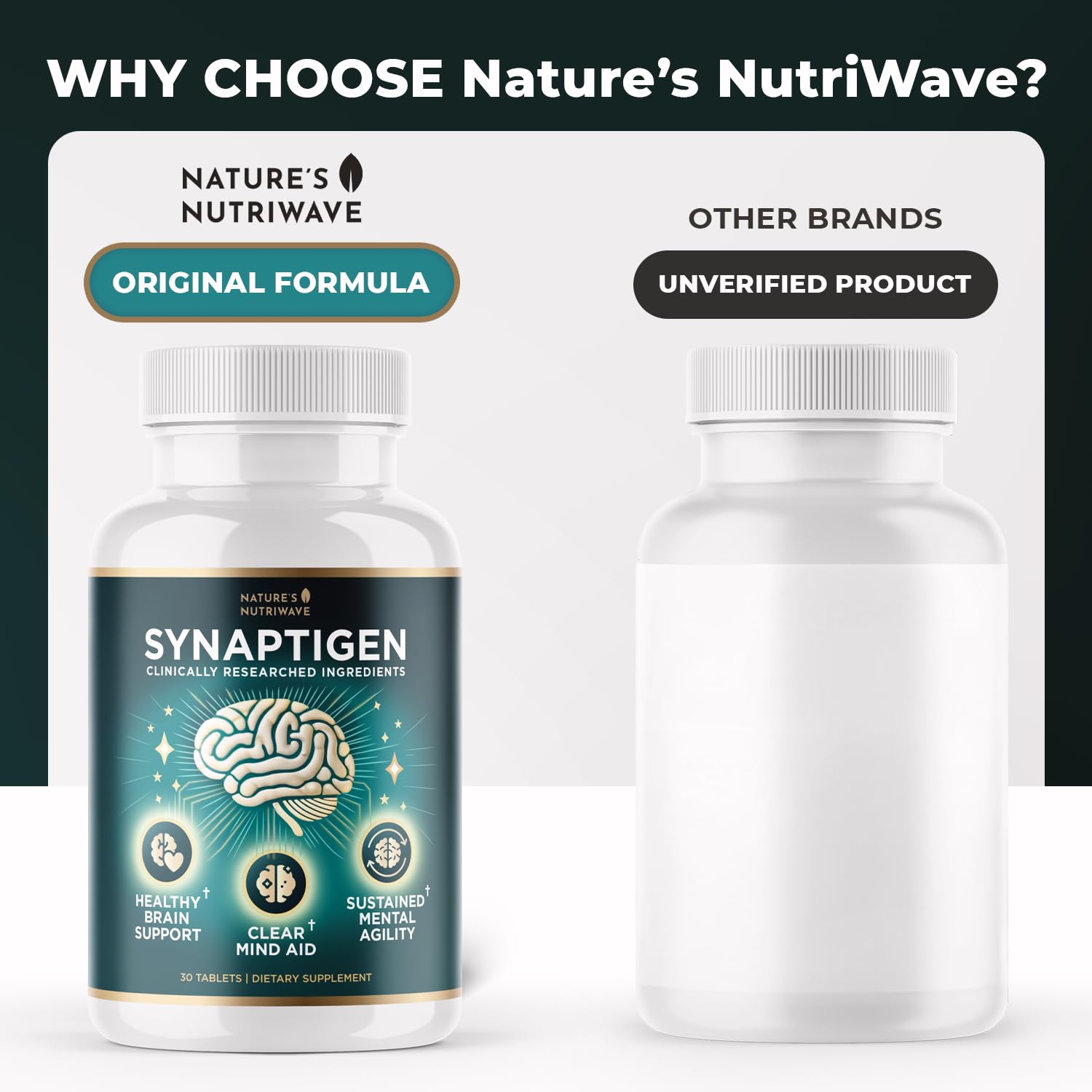 Nature’s NutriWave Synaptigen – Natural Supplement with Inulin Powder, Probiotics 3.5 Billion CFU, for Daily Wellness – Made in USA, Non-GMO, 30 Tablets - 6 Month Supply - TrustMedUSA