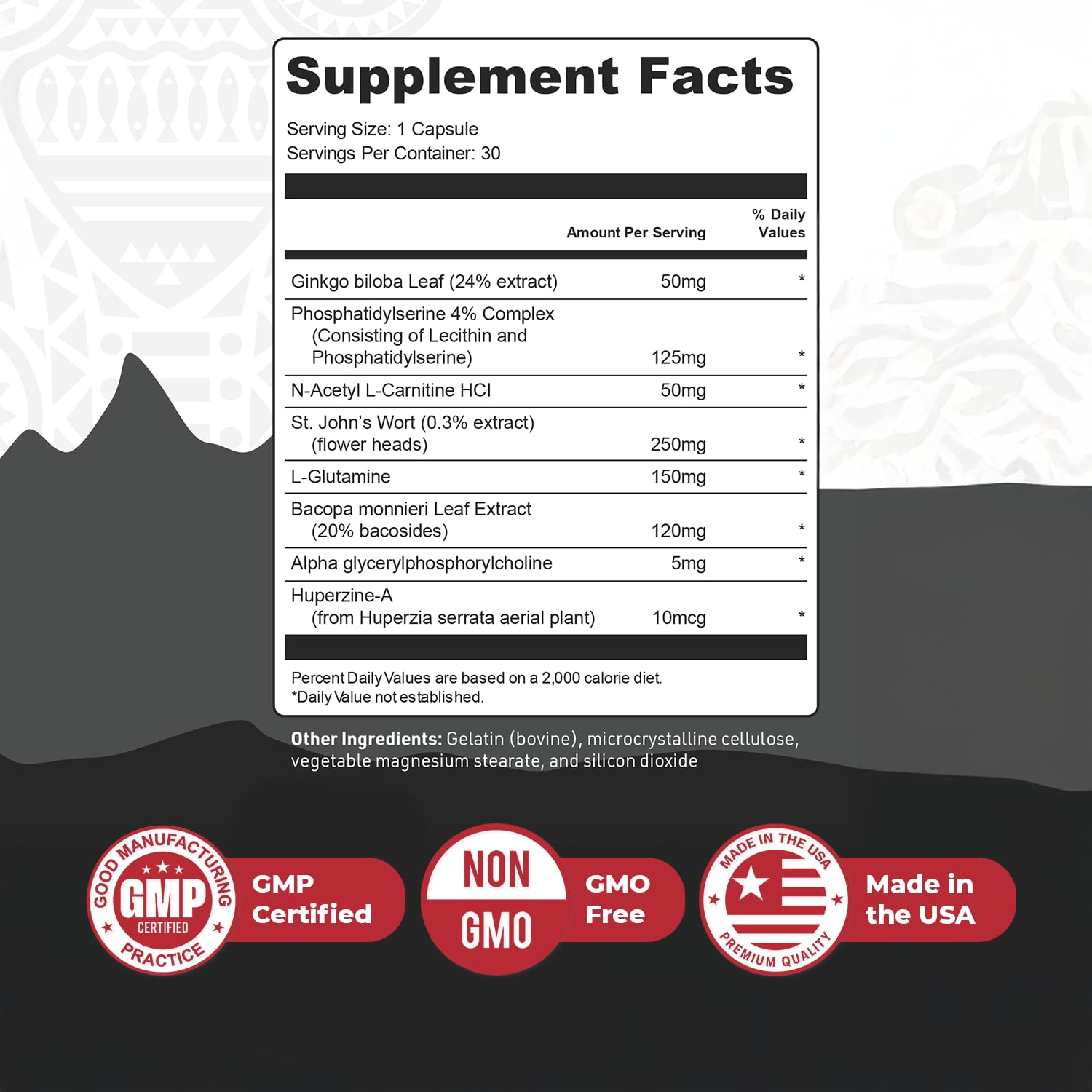 Nature’s NutriWave TribalForce X – Daily Botanical Supplement with Ginkgo Biloba, Bacopa, & Amino Acids – Non-GMO, Natural & Stimulant-Free Formula, Made in USA – 30 Capsules, 1 Month Supply - TrustMedUSA