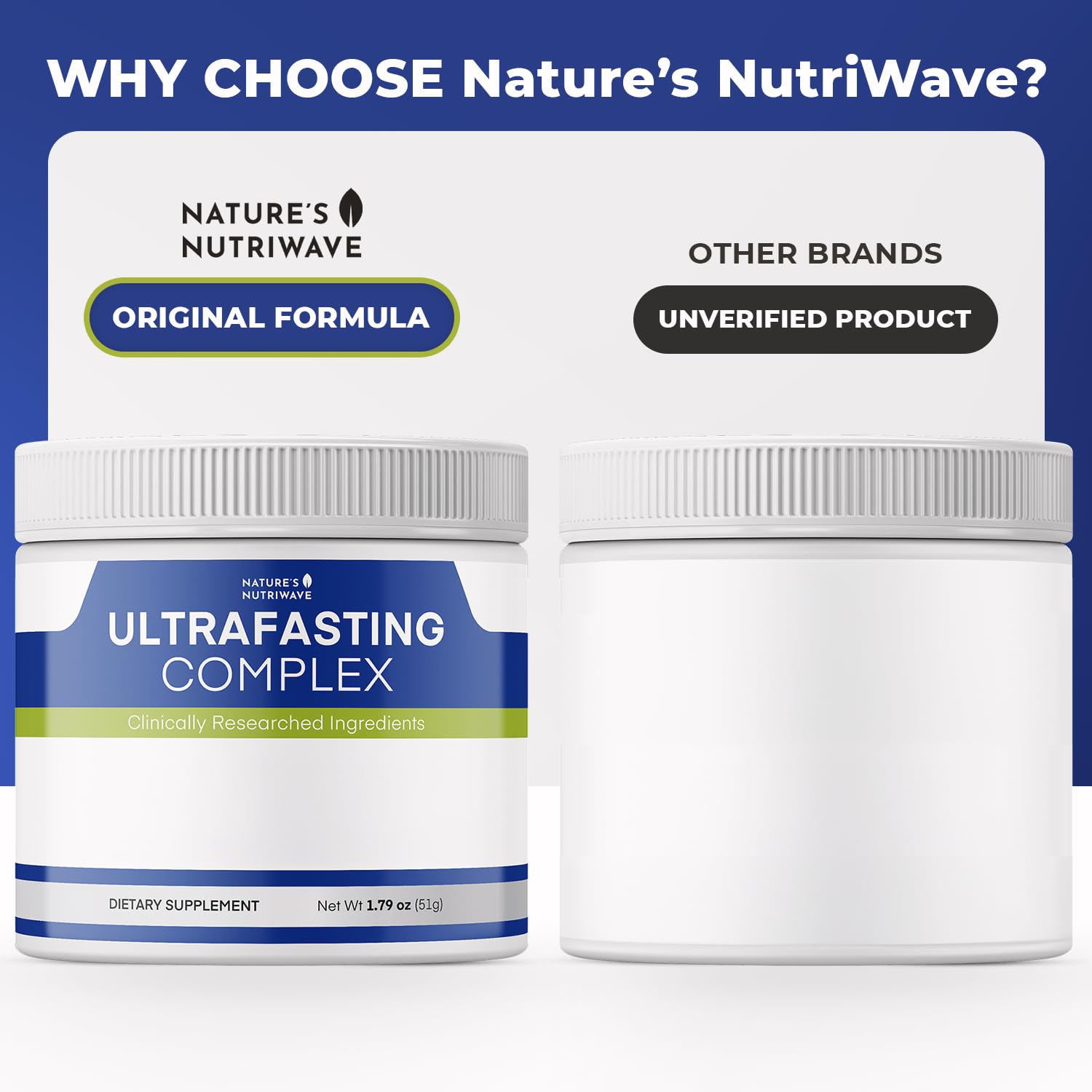 Nature’s NutriWave UltraFasting Complex Powder – Natural Supplement with Niacin, Vitamin B12 & Chromium – Made in the USA,Non-GMO, Easy-to-Use, 1 Month Supply, 1.79oz, 51g - TrustMedUSA