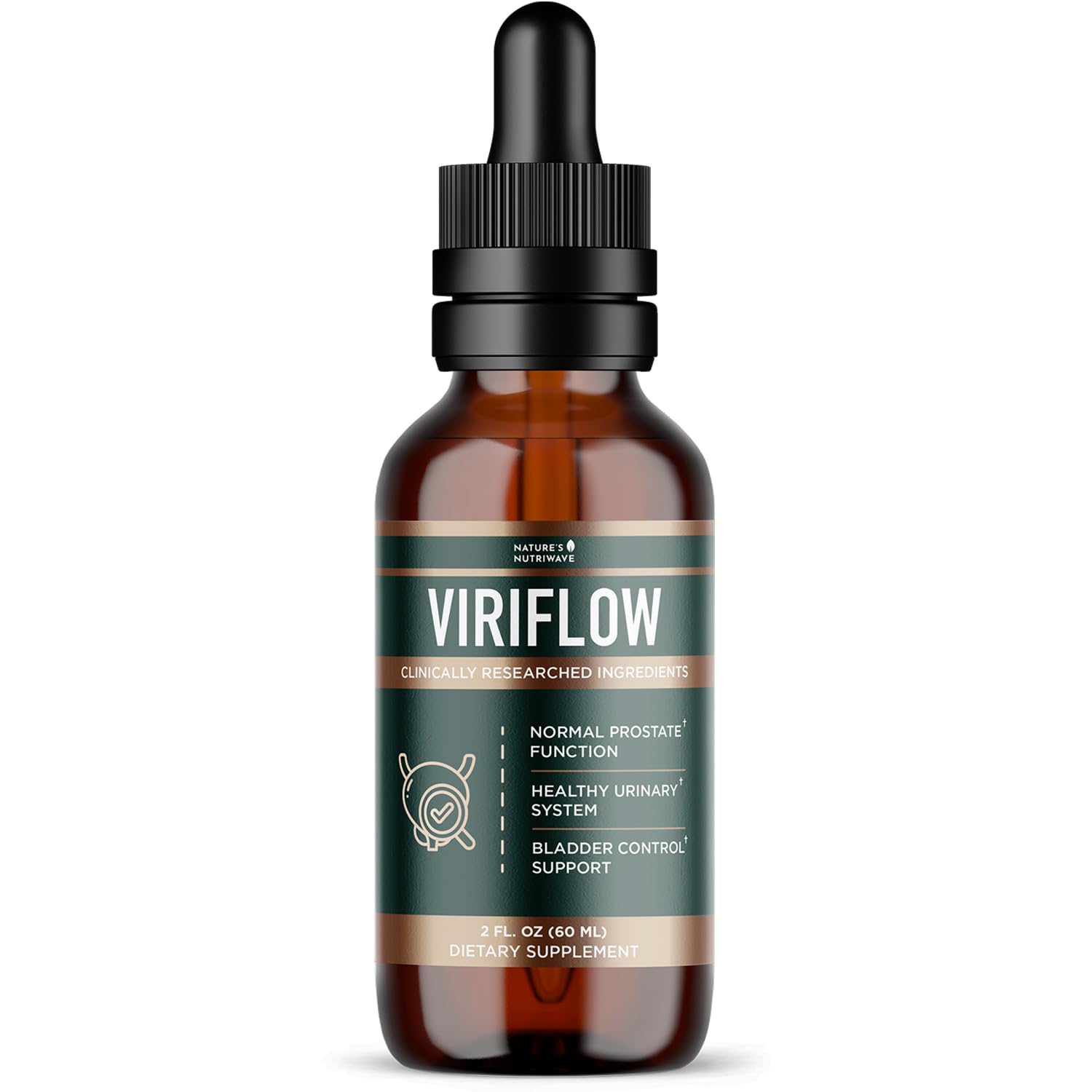 Nature’s NutriWave ViriFlow Liquid Supplement with Plant & Mineral Extracts – Natural Formula, Non-GMO, Made in USA, GMP-Certified – Easy-to-Use Liquid Drops, 60 mL, 2 Oz, 1 Month Supply - TrustMedUSA