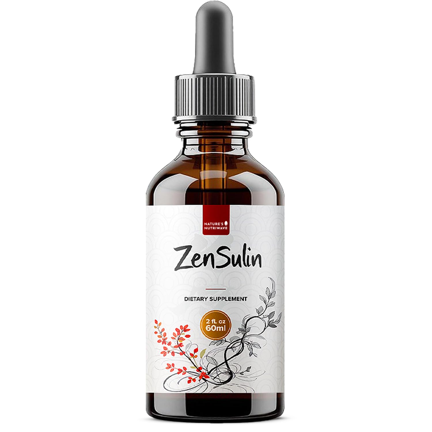 Nature’s NutriWave ZenSulin – Natural Liquid Supplement with Cinnamon, Licorice Root, Turmeric & More – 60ml, 1 Month Supply – Non-GMO, Gluten-Free, Made in USA - TrustMedUSA