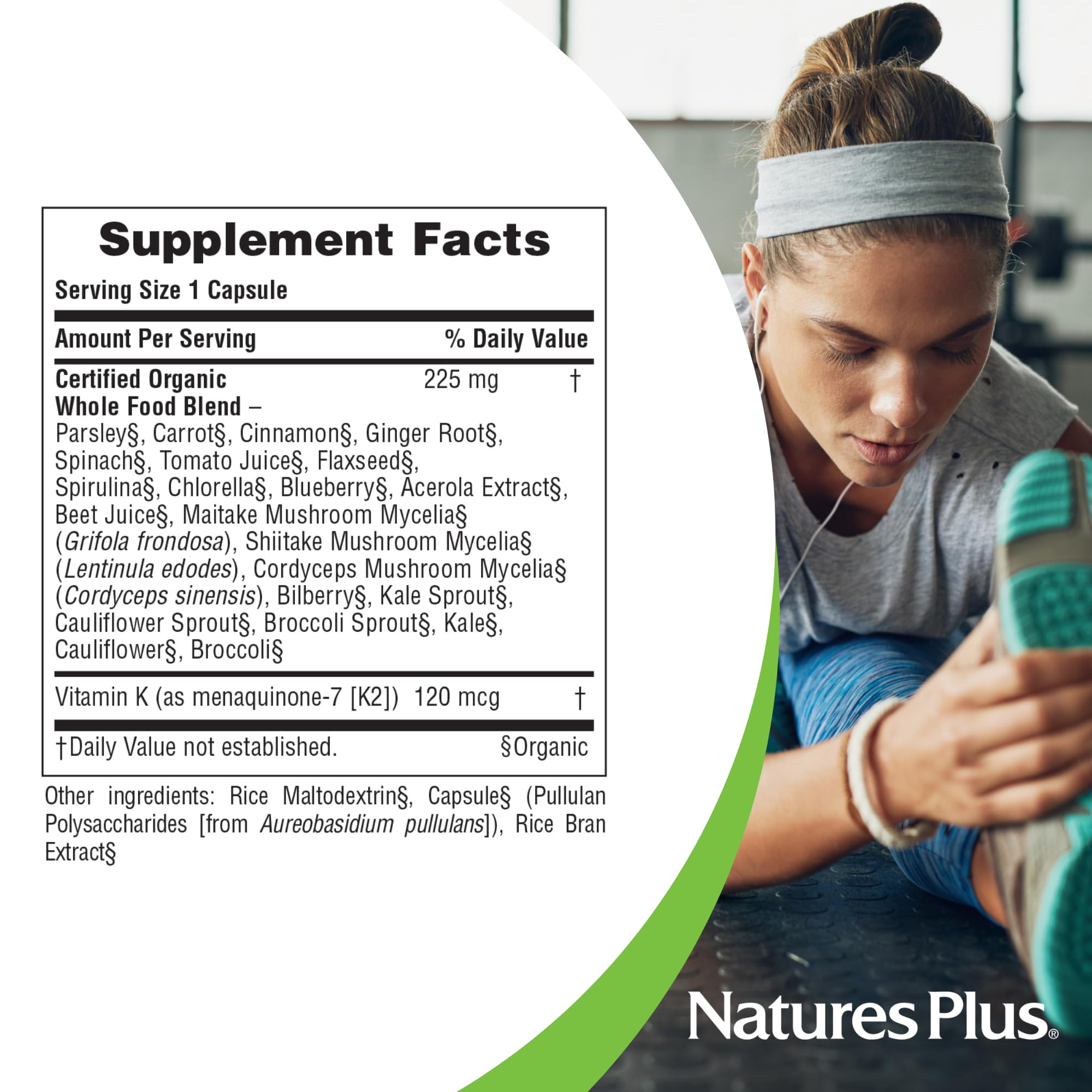 Nature's Plus Sol Garden Vit K2 120 mcg V Capsules, 60 Count - TrustMedUSA