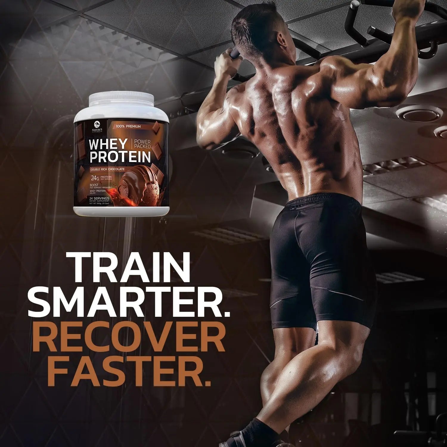Nature's Premium 100% Whey Protein Powder, 24g of Protein, Double Rich Chocolate - TrustMedUSA