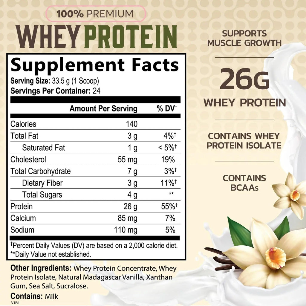 Nature's Protein Powder, 100% Whey Protein Powder Isolate, Immune Support, BCAAs - TrustMedUSA