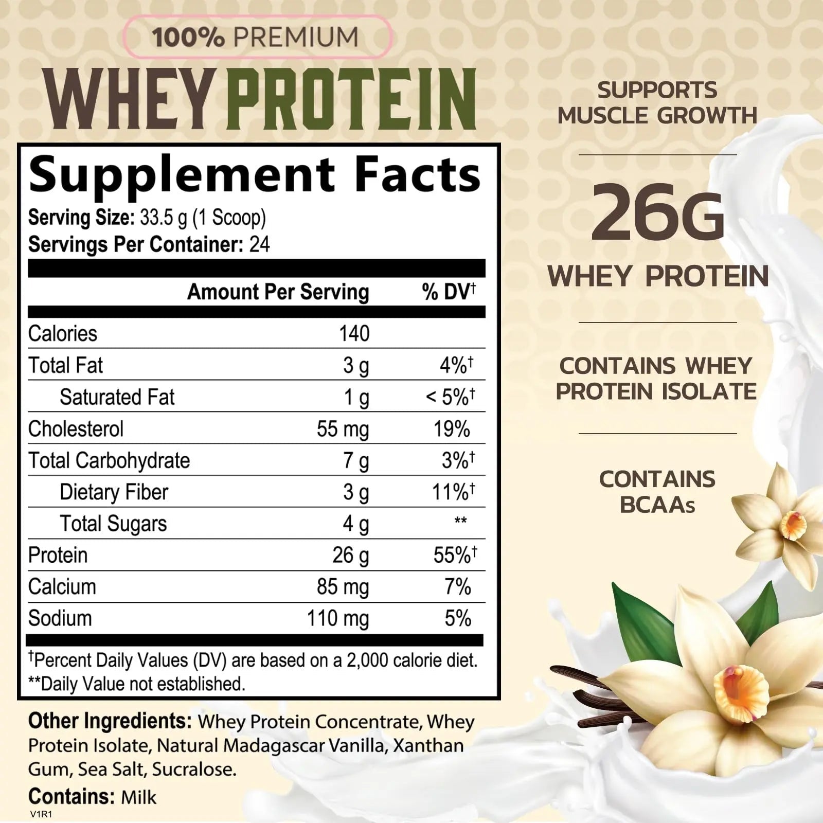 Nature's Protein Powder, 100% Whey Protein Powder Isolate, Immune Support, BCAAs - TrustMedUSA
