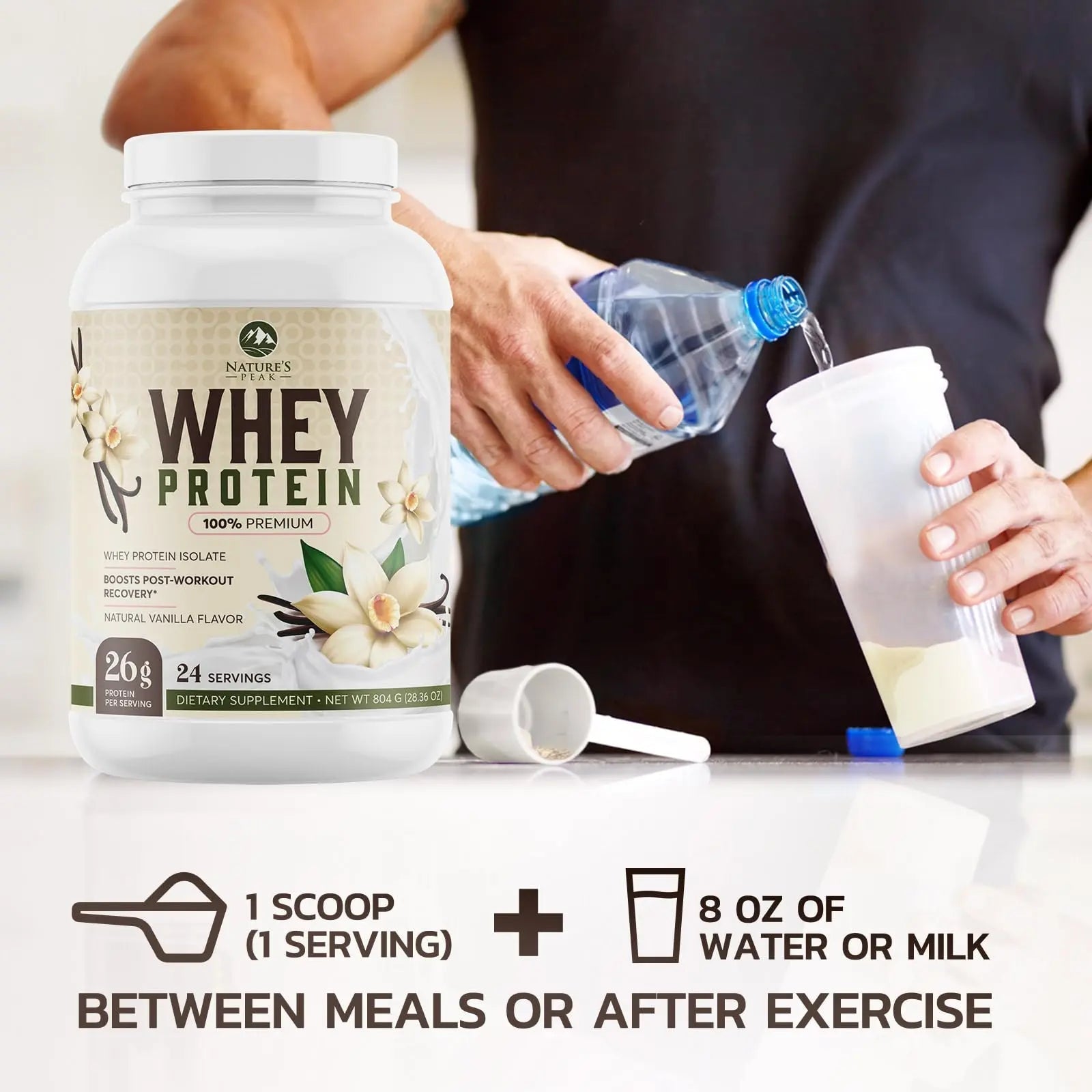 Nature's Protein Powder, 100% Whey Protein Powder Isolate, Immune Support, BCAAs - TrustMedUSA