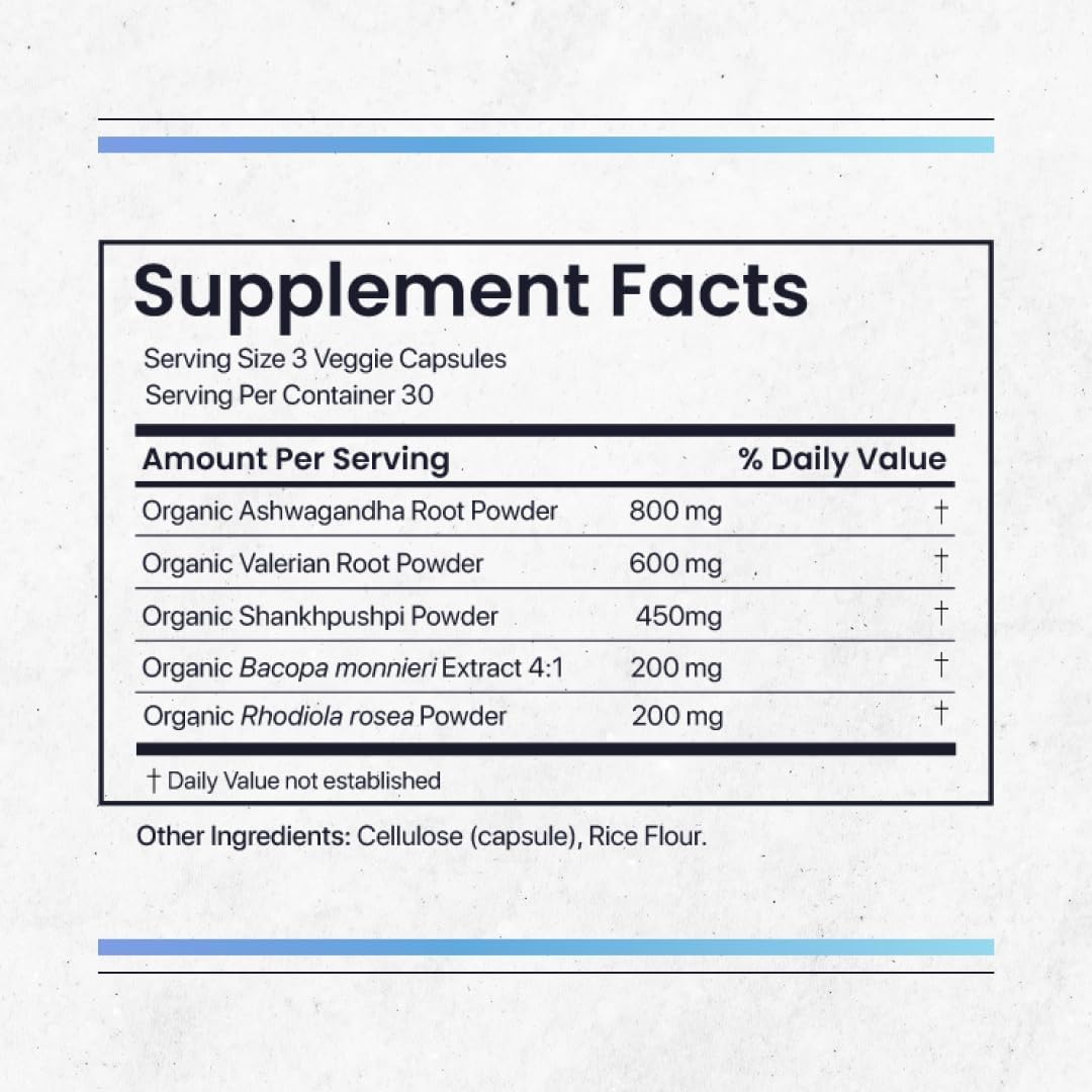Nature's Pure Blend Ashwagandha Supplements – Organic Ashwagandha Root & Extract for Women and Men – Stress Relief, Sleep, and Mood Support – Athletic Performance & Focus Support – 60 Vegan Capsules - TrustMedUSA