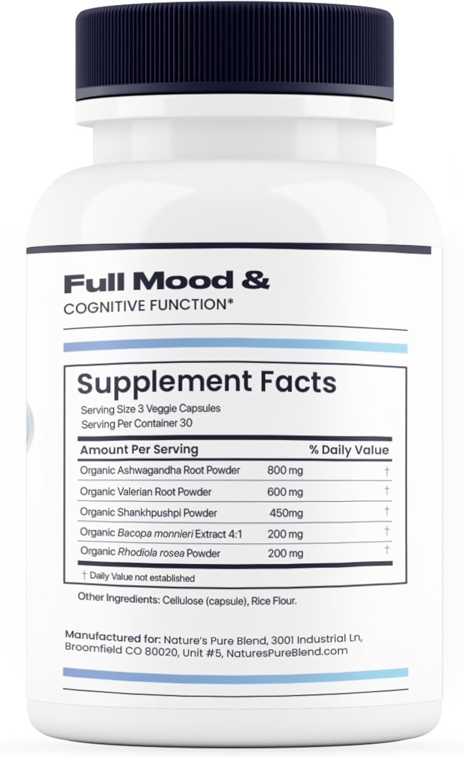 Nature's Pure Blend Ashwagandha Supplements – Organic Ashwagandha Root & Extract for Women and Men – Stress Relief, Sleep, and Mood Support – Athletic Performance & Focus Support – 60 Vegan Capsules - TrustMedUSA