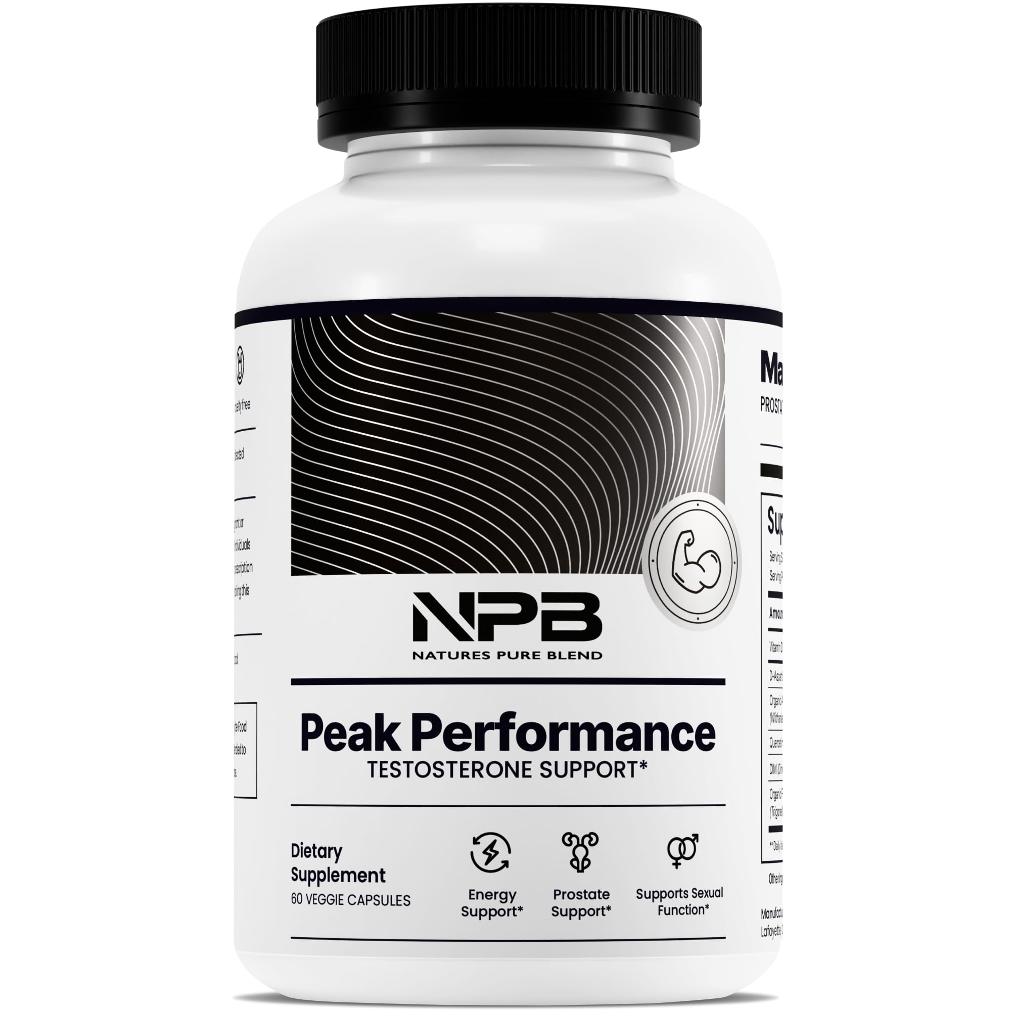 Nature's Pure Blend Peak Performance – Testosterone Supplement for Men with D-Aspartic Acid, Ashwagandha & DIM – Mens Prostate Health Support, Muscle Strength & Energy – Prostate Supplement - TrustMedUSA