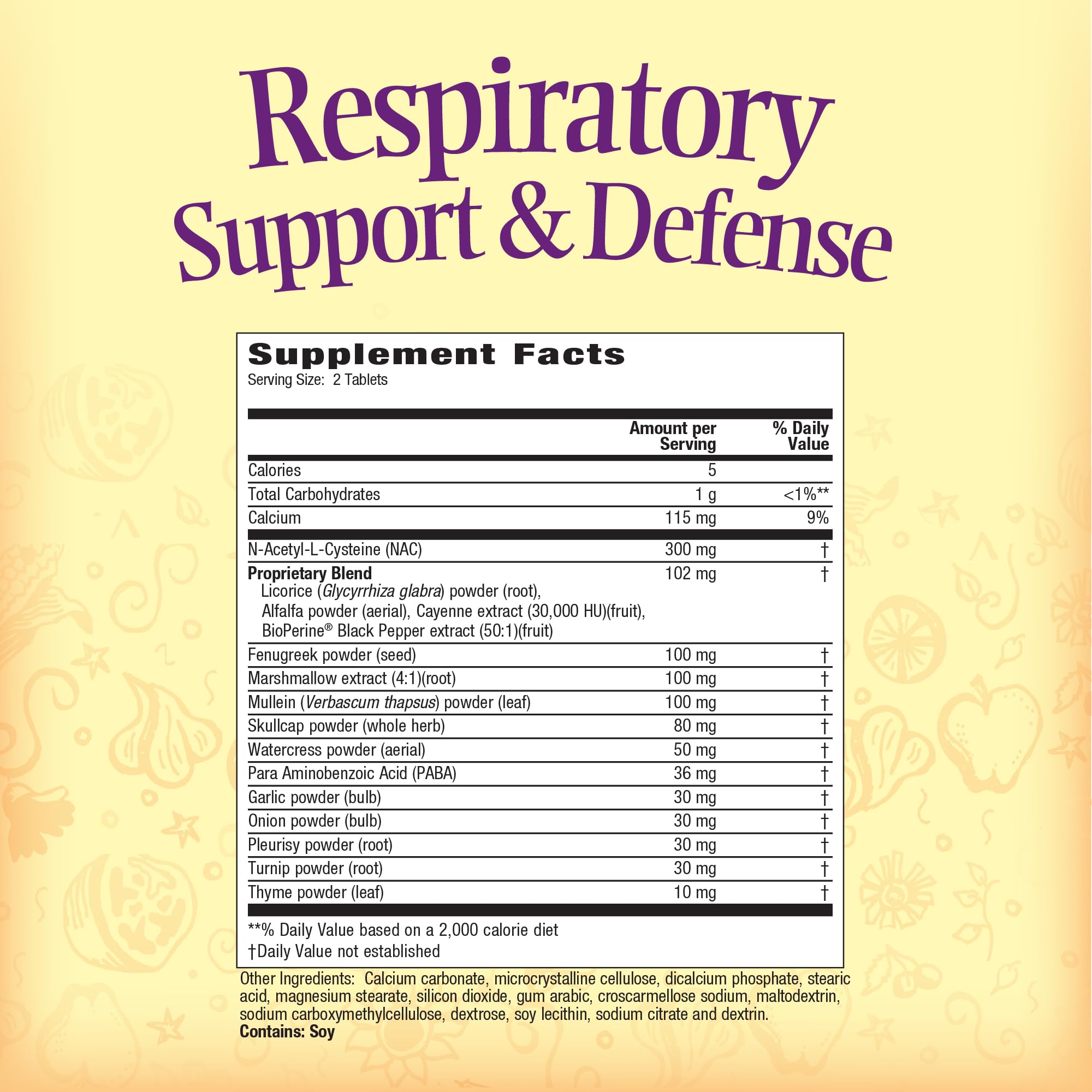 Nature's Secret Respiratory Support & Defense - 60 Tablets - Promotes Healthy Lungs & Bronchial Tract - With NAC, Fenugreek & Marshmallow - 30 Total Servings - TrustMedUSA