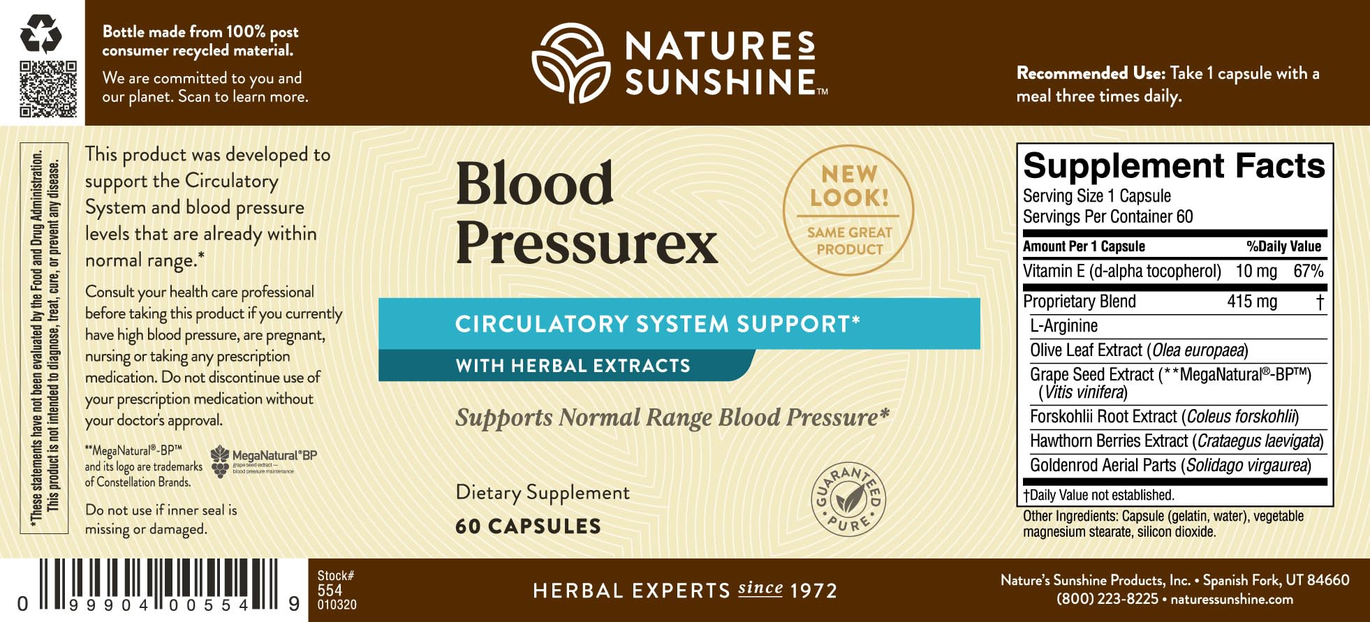 Nature's Sunshine Blood Pressurex 60 Capsules - TrustMedUSA