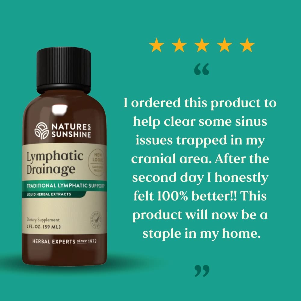 Nature's Sunshine Lymphatic Drainage, 2 Fl. Oz | Lymphatic Drainage Supplement Promotes The Efficient Drainage of The Lymphatic System to Promote Overall Health - Maple Wellness Supplements