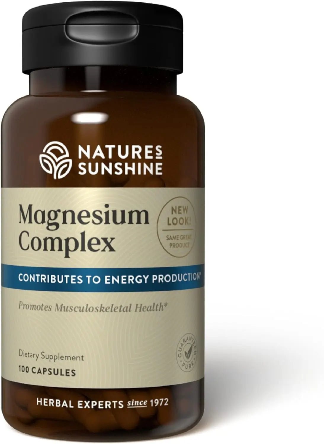 Nature’s Sunshine Magnesium Complex - High Potency Magnesium Supplement with Citrate & Malate for Relaxation, Optimal Absorption, Muscle Function, Energy Production - 50 Servings (100 Capsules) - TrustMedUSA