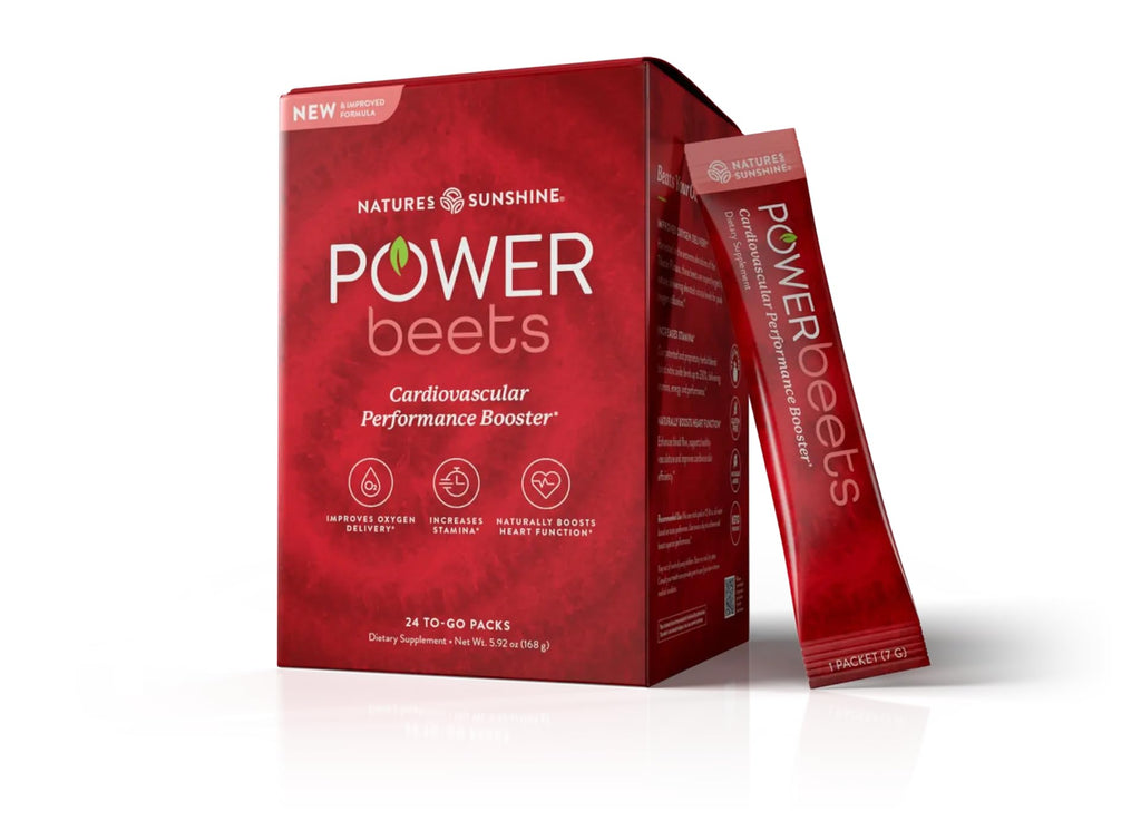 Nature's Sunshine Power Beets – Patented Nutrient Blend of Beet Root Powder and Nutrients to Promote Performance, Mental Clarity, & Vitality – Non-GMO, Soy & Gluten Free – 24 to-Go Packs - TrustMedUSA