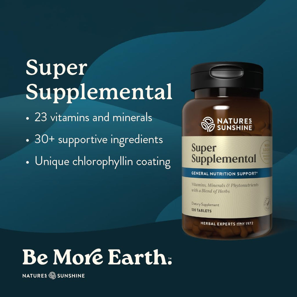 Nature's Sunshine Super Supplemental: Complete Multivitamin with Minerals, Antioxidants & More for Nutritional Gaps, Overall Health, Immune & Energy Support. 120 Tabs - TrustMedUSA