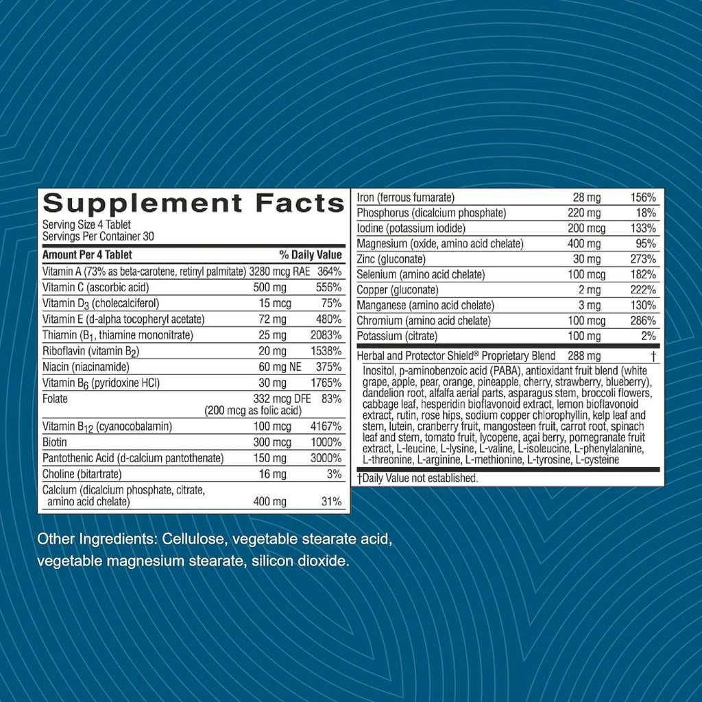 Nature's Sunshine Super Supplemental: Complete Multivitamin with Minerals, Antioxidants & More for Nutritional Gaps, Overall Health, Immune & Energy Support. 120 Tabs - TrustMedUSA