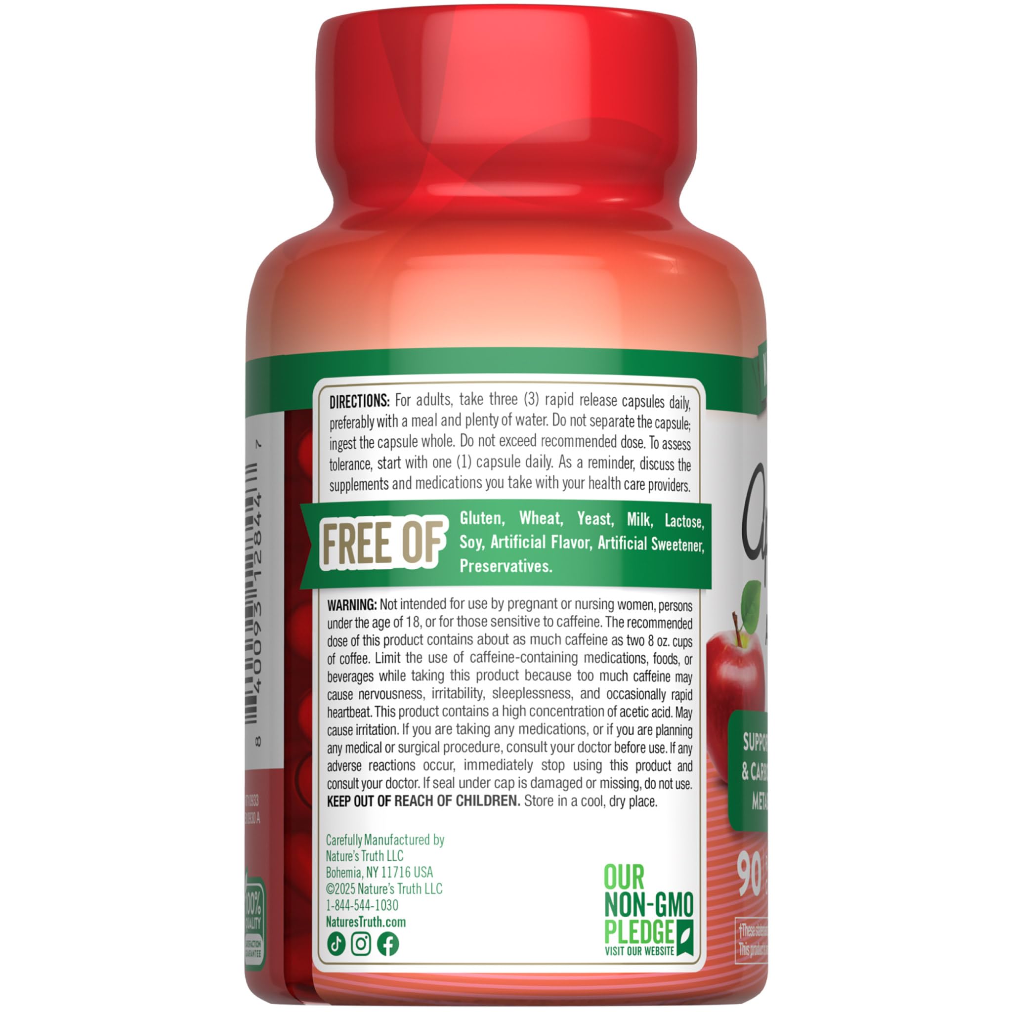 Nature's Truth Apple Cider Vinegar Pills | 90 Capsules | Non-GMO & Gluten Free Supplement - TrustMedUSA