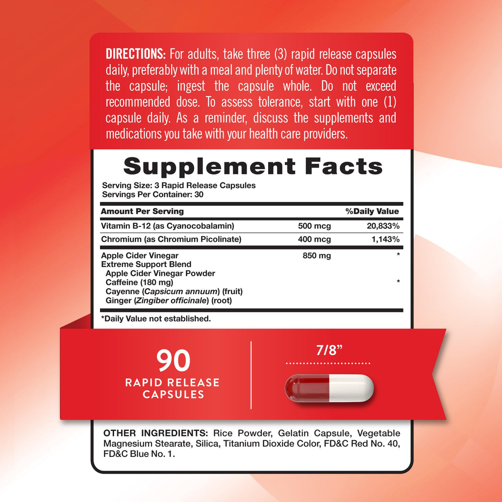 Nature's Truth Apple Cider Vinegar Pills | 90 Capsules | Non-GMO & Gluten Free Supplement - TrustMedUSA