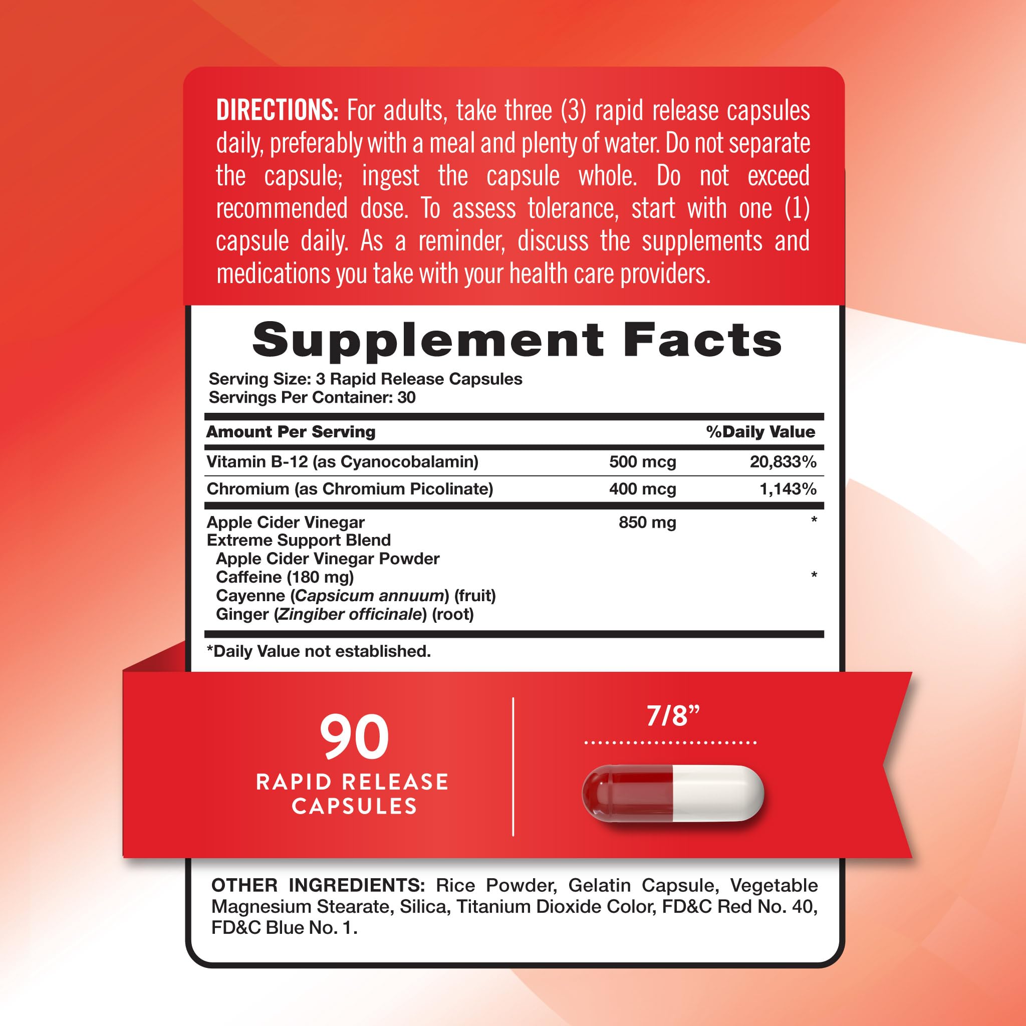 Nature's Truth Apple Cider Vinegar Pills | 90 Capsules | Non-GMO & Gluten Free Supplement - TrustMedUSA