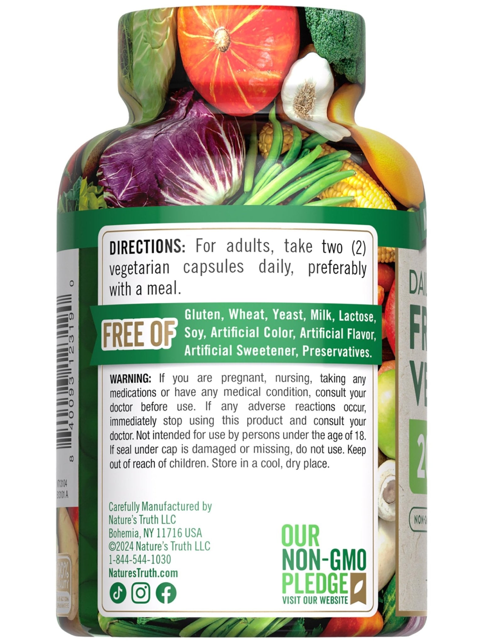 Nature's Truth Fruit and Veggies Supplement | 120 Vegetarian Capsules | 20+ Fruits & Vegetables | Vegetarian, Non-GMO, and Gluten Free Supplement - TrustMedUSA