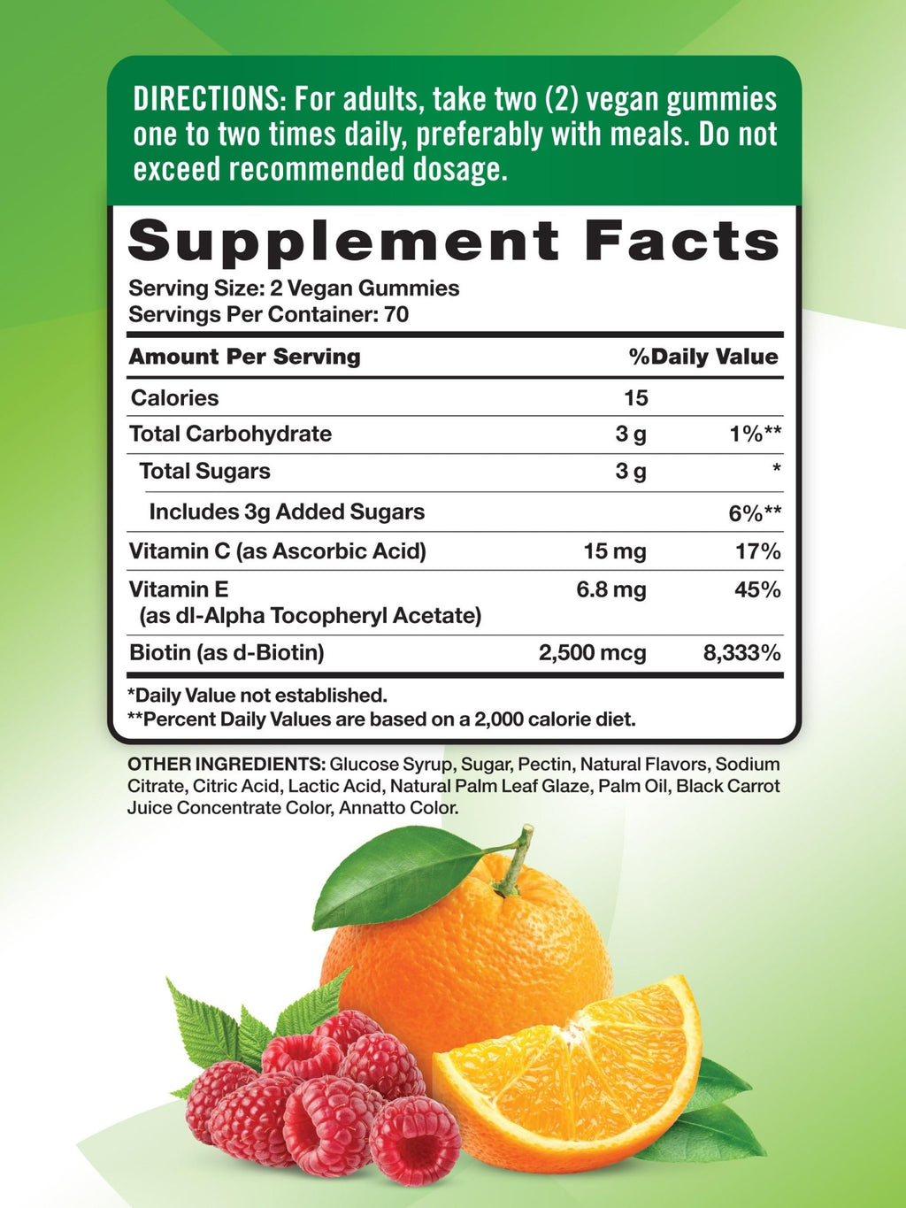 Nature's Truth Hair Skin and Nails Gummies | 80 Count | 2500mcg of Biotin | Vegan, Non-GMO, Gluten Free Supplement - TrustMedUSA