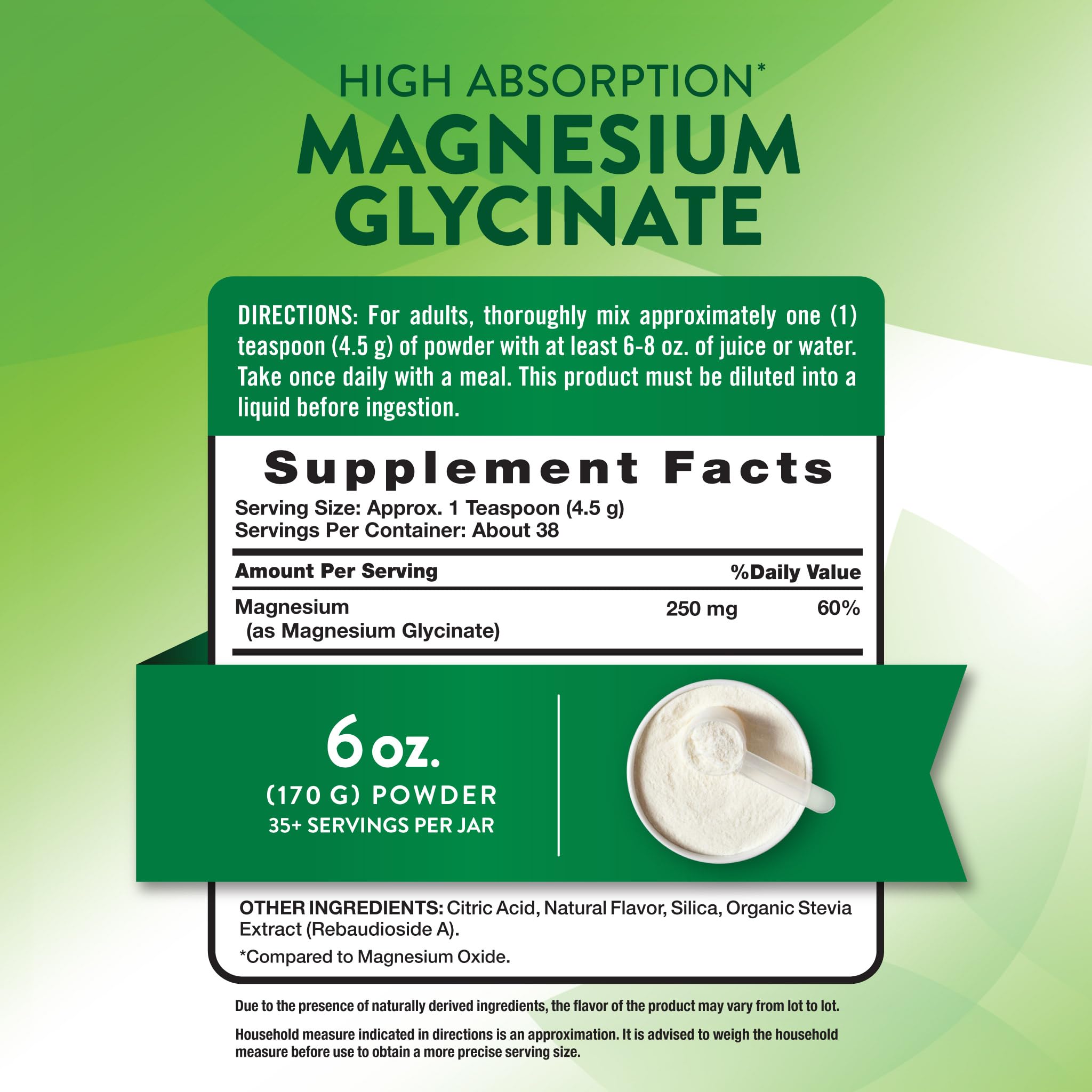 Nature's Truth Magnesium Glycinate Powder | 6 oz | Lemon Flavor | High Absorption | Vegan, Non-GMO, Gluten Free Supplement - TrustMedUSA