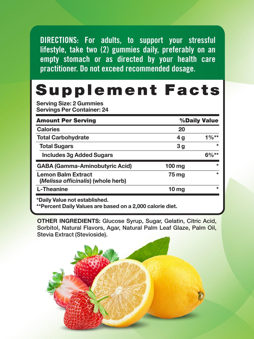 Nature's Truth Stress Relief Gummies for Adults | with Gaba, L Theanine, and Lemon Balm | Lemon Strawberry Flavor | Non-GMO & Gluten Free Supplement - TrustMedUSA