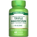 Nature's Truth Triple Magnesium Complex Supplement | 60 Capsules | Glycinate, Citrate & Malate | with D3 & Zinc | Vegetarian, Non-GMO, & Gluten Free - TrustMedUSA