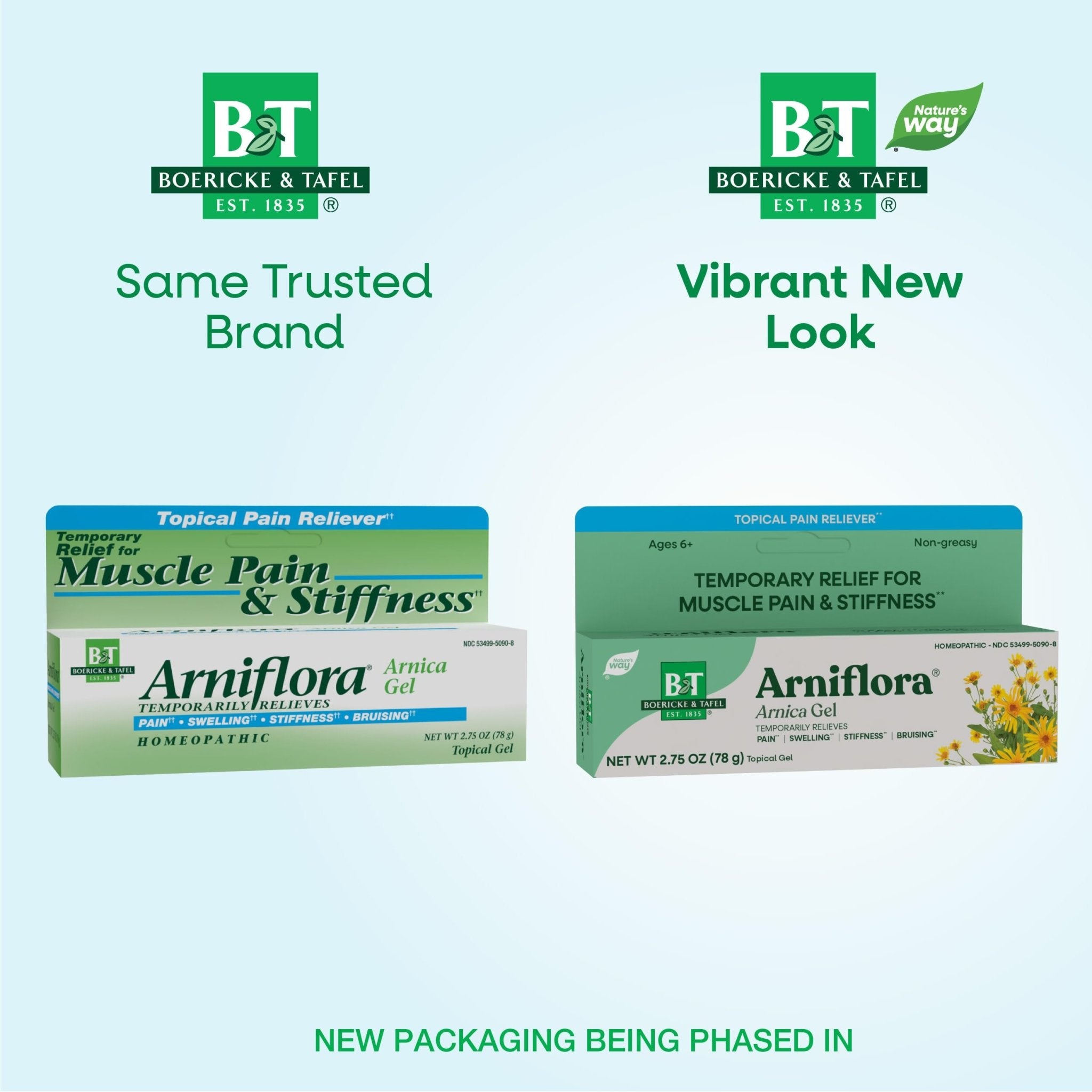 Nature's Way Boericke & Tafel Arniflora Arnica Gel, Temporarily Relieves Pain*, Swelling*, Stiffness*, 2.75 Oz (Packaging May Vary) - TrustMedUSA