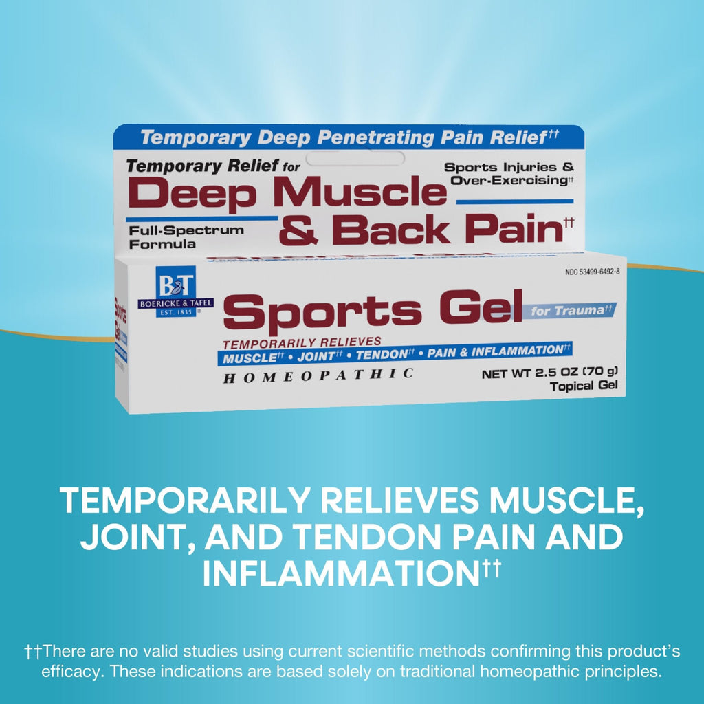 Nature's Way Boericke & Tafel Sports Gel, Relief for Deep Muscle, Joint, Tendon, & Back Pain and Inflammation, Homeopathic, 2.5 oz - TrustMedUSA