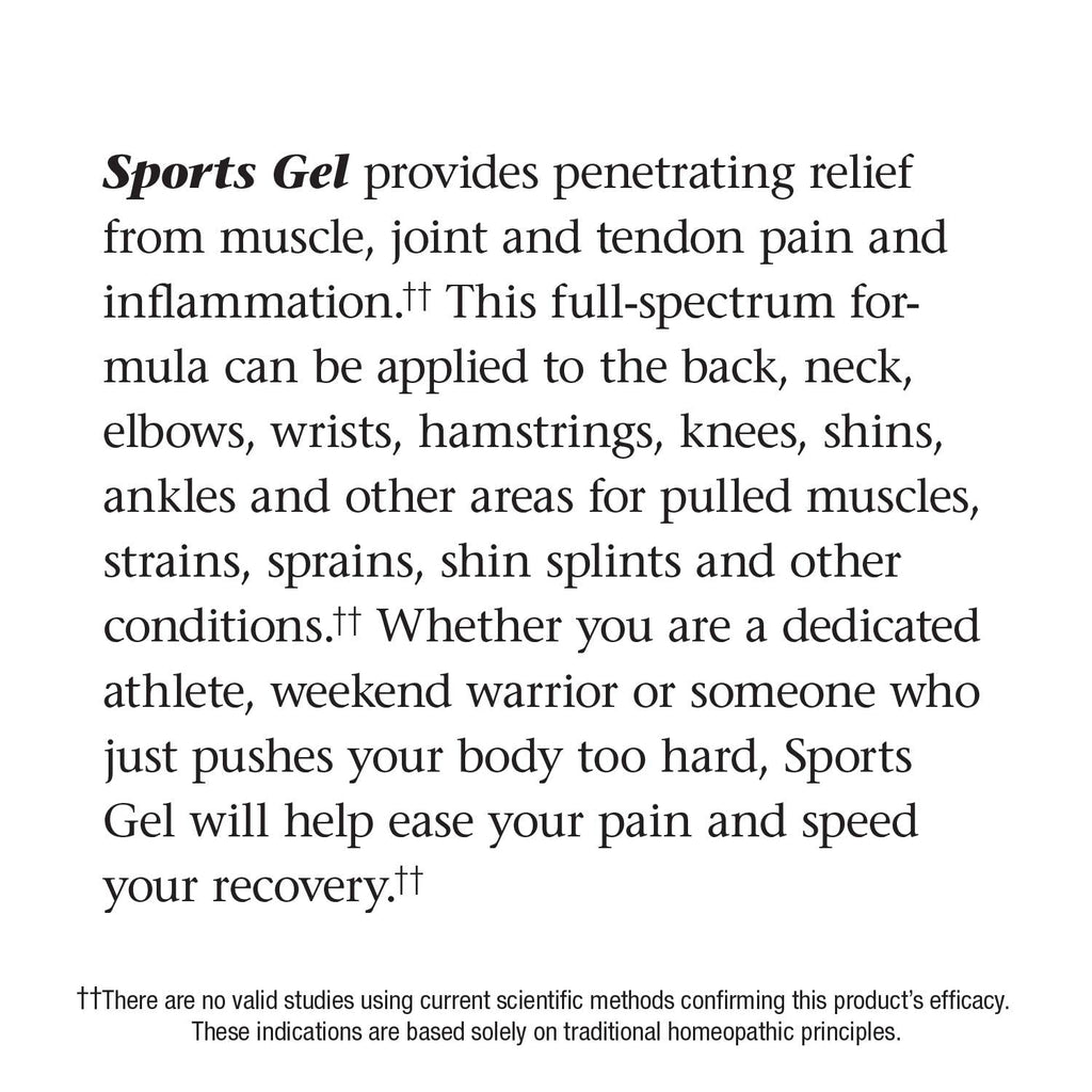 Nature's Way Boericke & Tafel Sports Gel, Relief for Deep Muscle, Joint, Tendon, & Back Pain and Inflammation, Homeopathic, 2.5 oz - TrustMedUSA