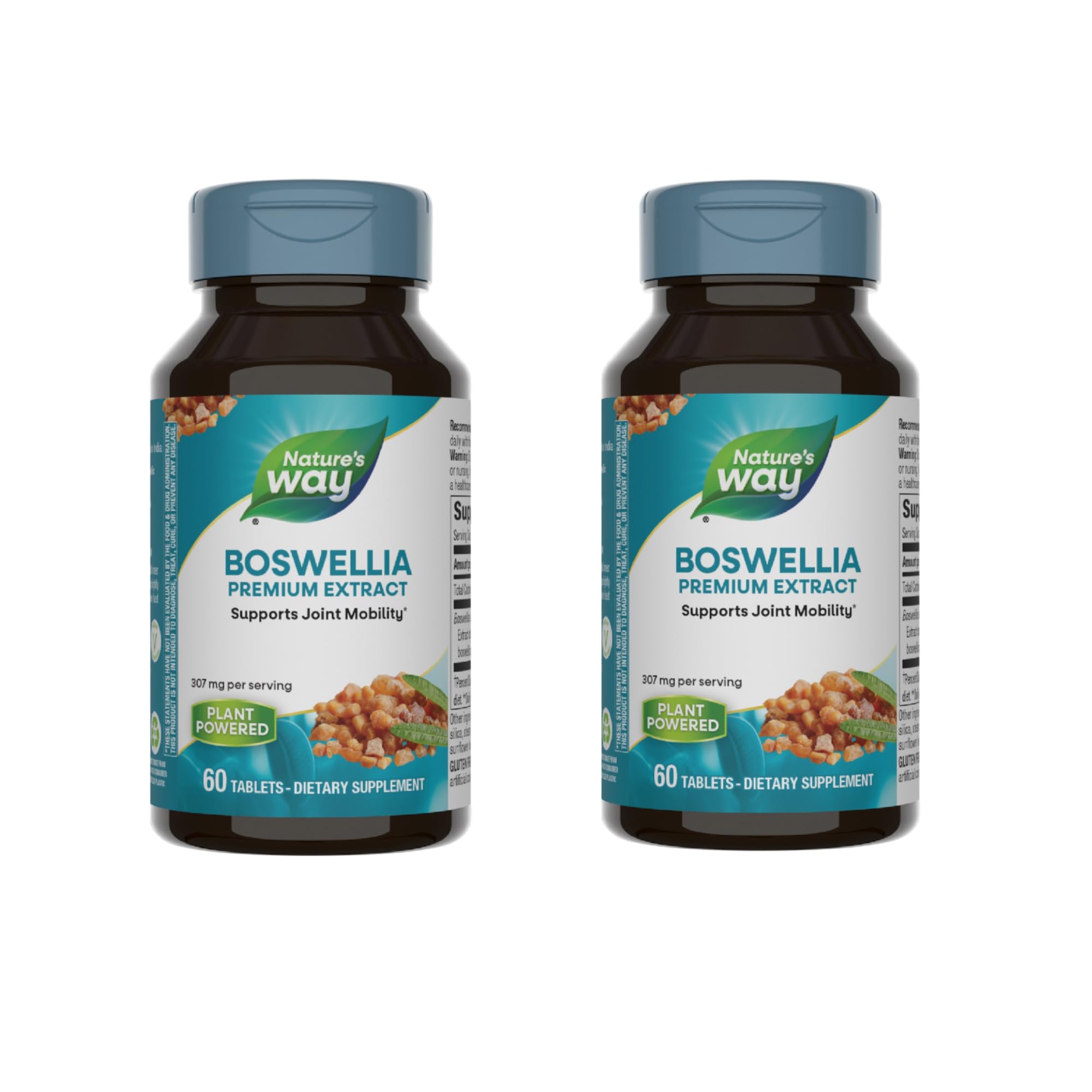 Nature's Way Boswellia Premium Extract, Supports Joint Mobility*, 307 mg Boswellia serrata Extract per Serving, Frankincense Supplement, Gluten Free & Vegan - 60 Tablets (Packaging May Vary) - 2 Pack - TrustMedUSA