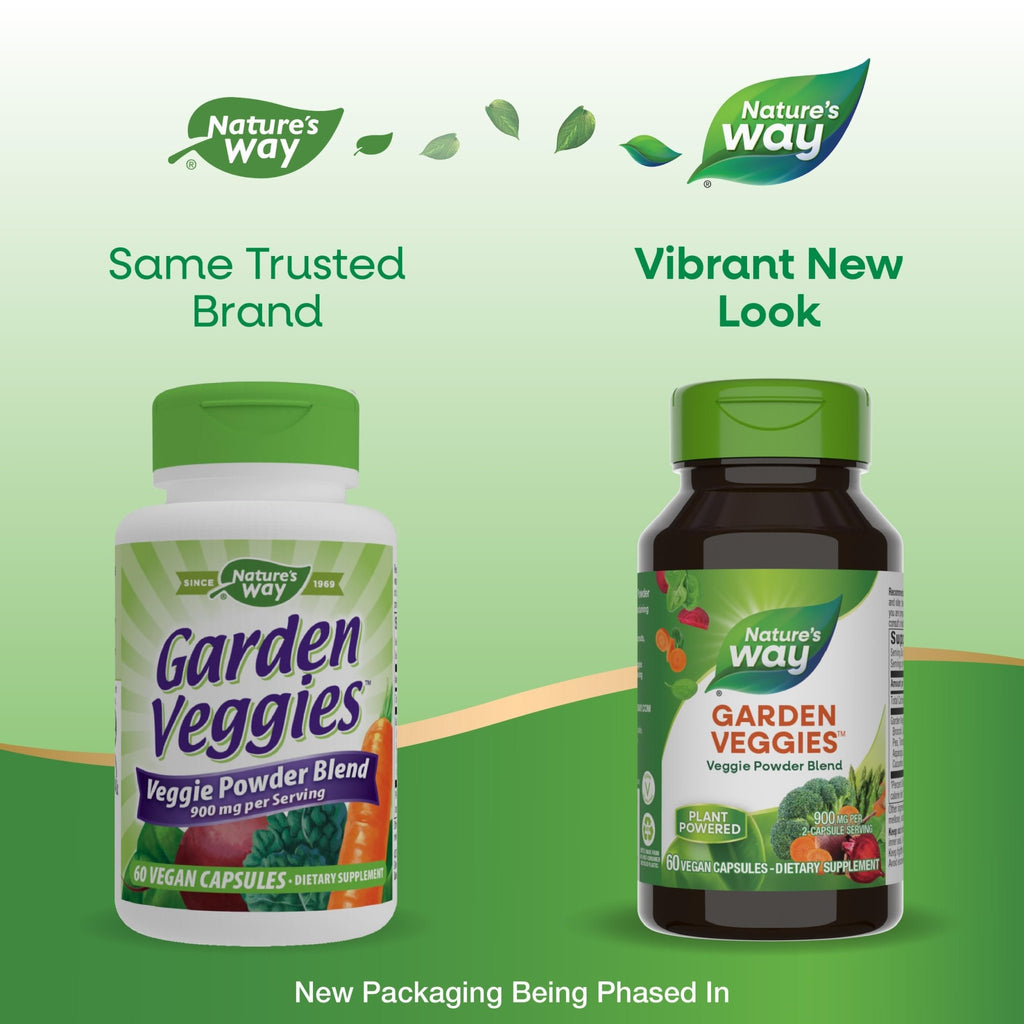Nature's Way Garden Veggies, Veggie Powder Blend, 900 mg per 2-Capsule Serving, 60 Vegan Capsules - TrustMedUSA