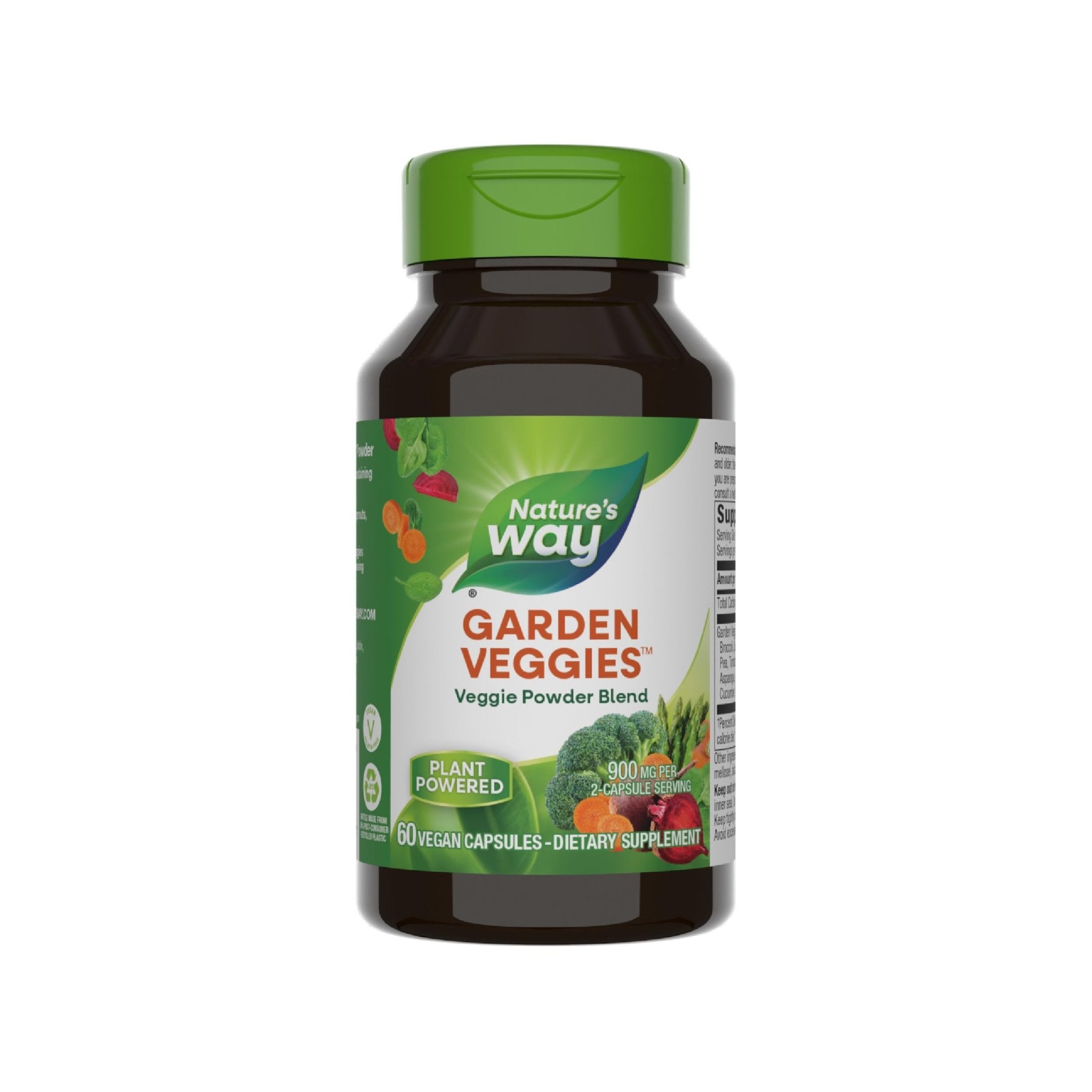Nature's Way Garden Veggies, Veggie Powder Blend, 900 mg per 2-Capsule Serving, 60 Vegan Capsules - TrustMedUSA