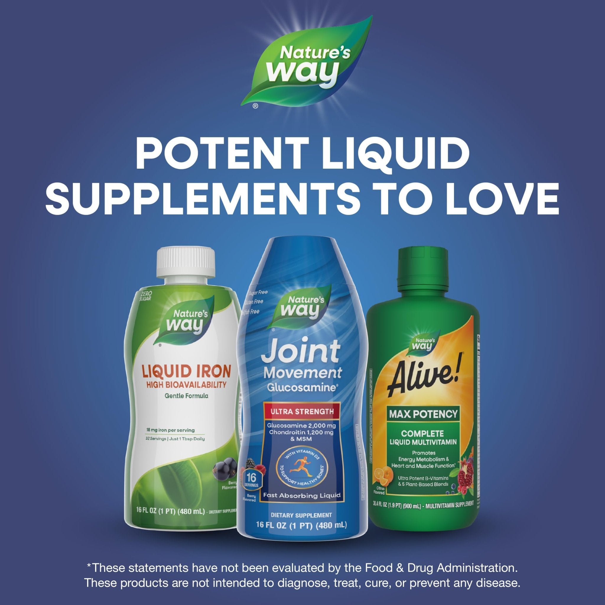 Nature's Way Joint Movement Glucosamine Fast Absorbing Liquid, Ultra Strength, Supports Healthy Bones*, Liquid Glucosamine Chondroitin, MSM with Vitamin D3, Berry Flavored, 16 Fl Oz - TrustMedUSA