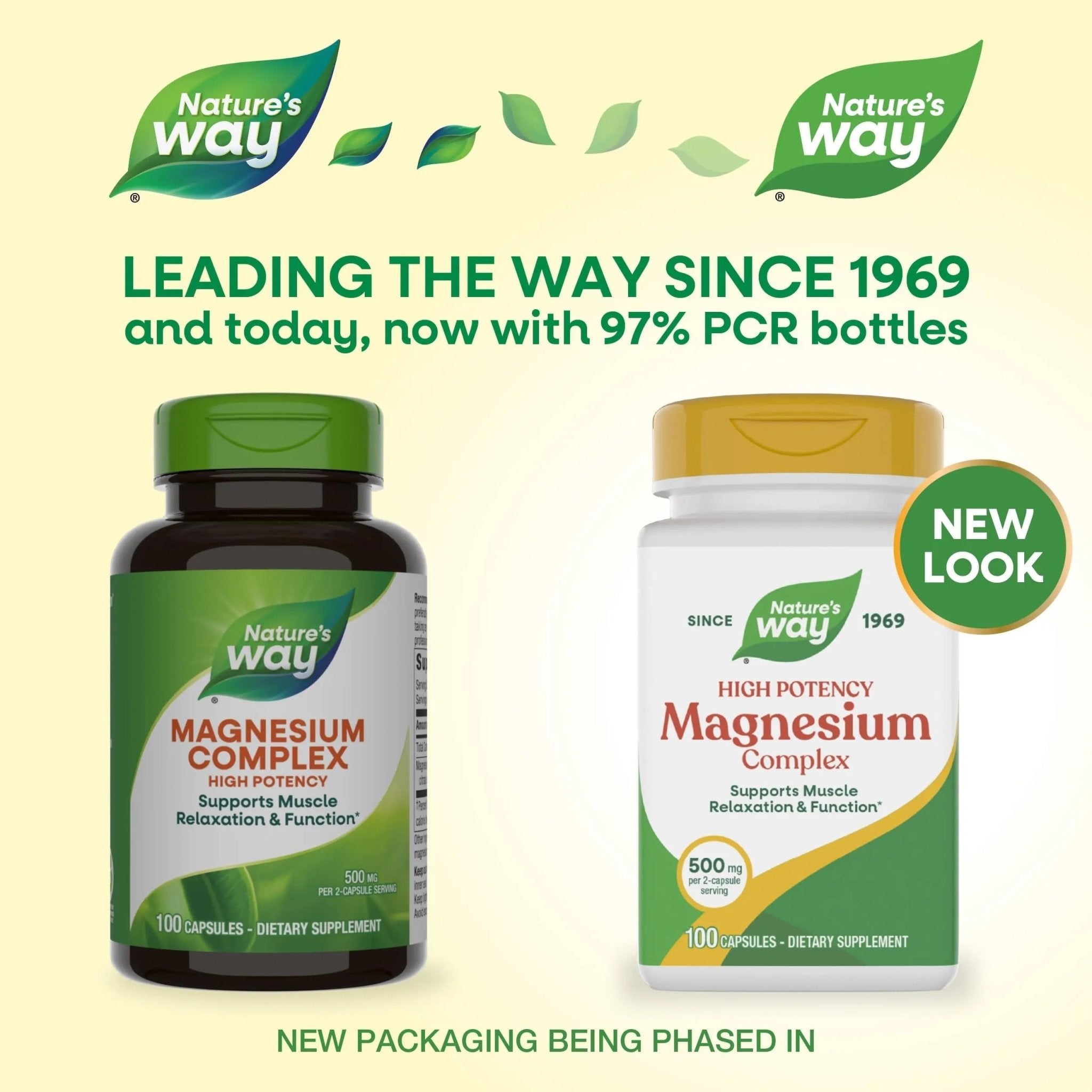 Nature's Way Magnesium Complex, Supports Muscle Relaxation*, Muscle Function*, Promotes a sense of Calm*, Magnesium Citrate and Oxide, 100 Capsules - TrustMedUSA