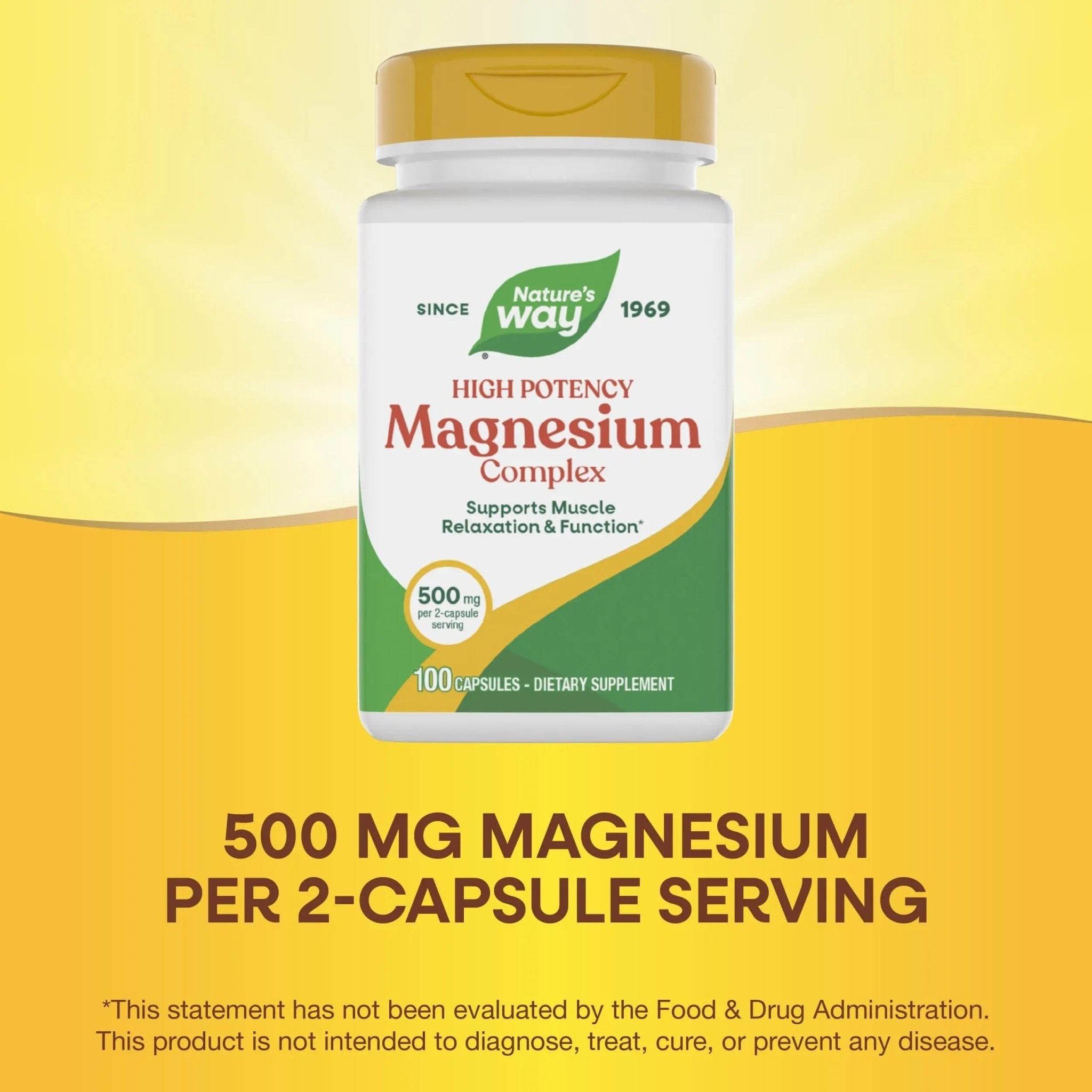 Nature's Way Magnesium Complex, Supports Muscle Relaxation*, Muscle Function*, Promotes a sense of Calm*, Magnesium Citrate and Oxide, 100 Capsules - TrustMedUSA